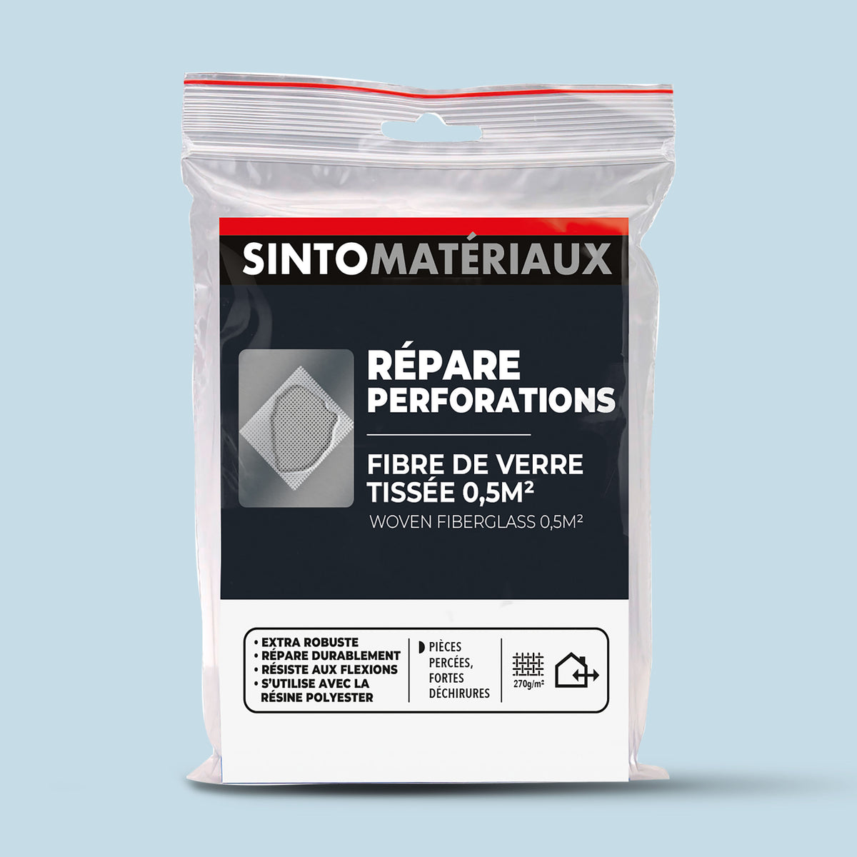 SINTO - Répare perforations (tissu fibre verre tissée 270g) 270g