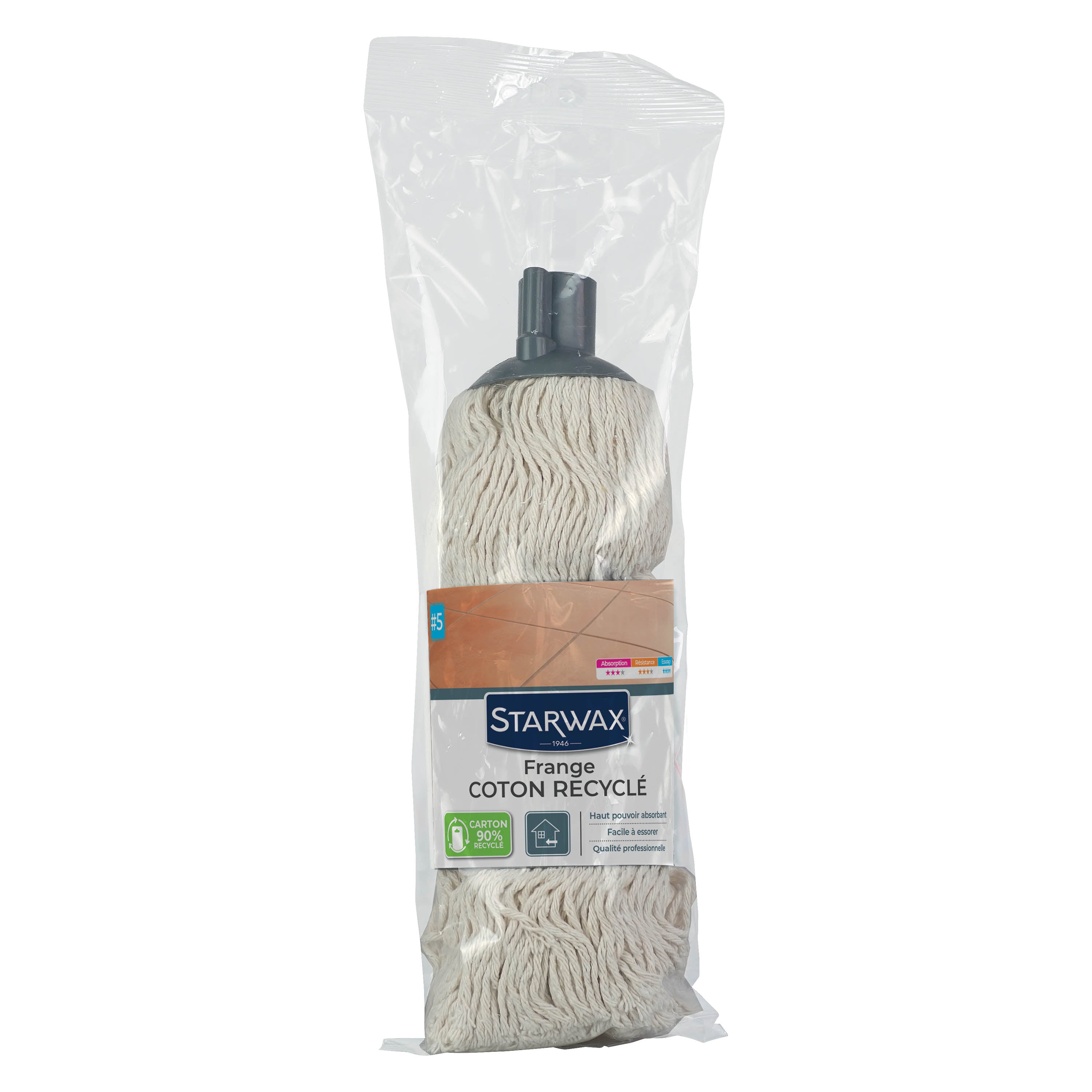 STARWAX - Frange coton recyclé pour sols lisses X1