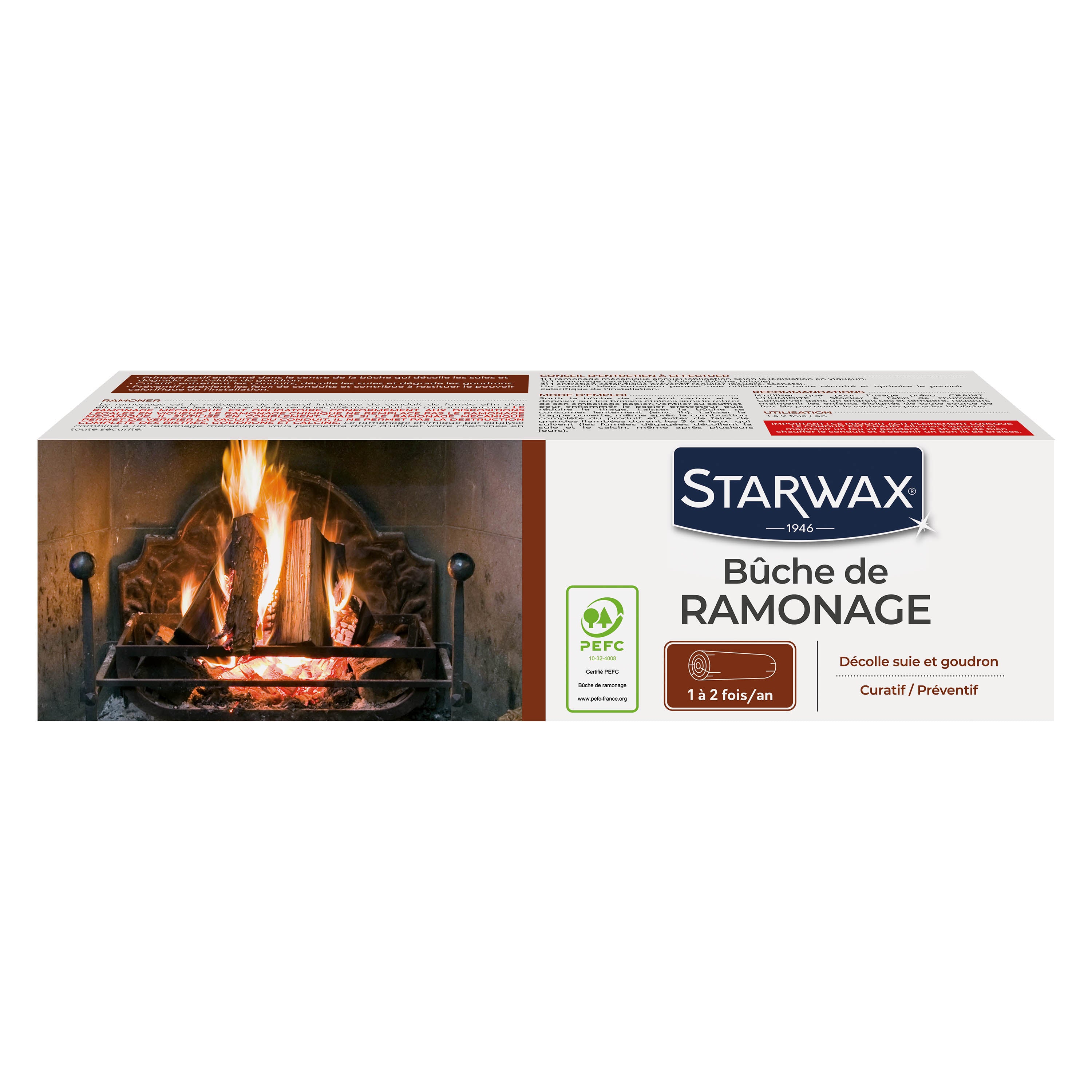 STARWAX - Buche de ramonage pour poêle et cheminée PEFC X1