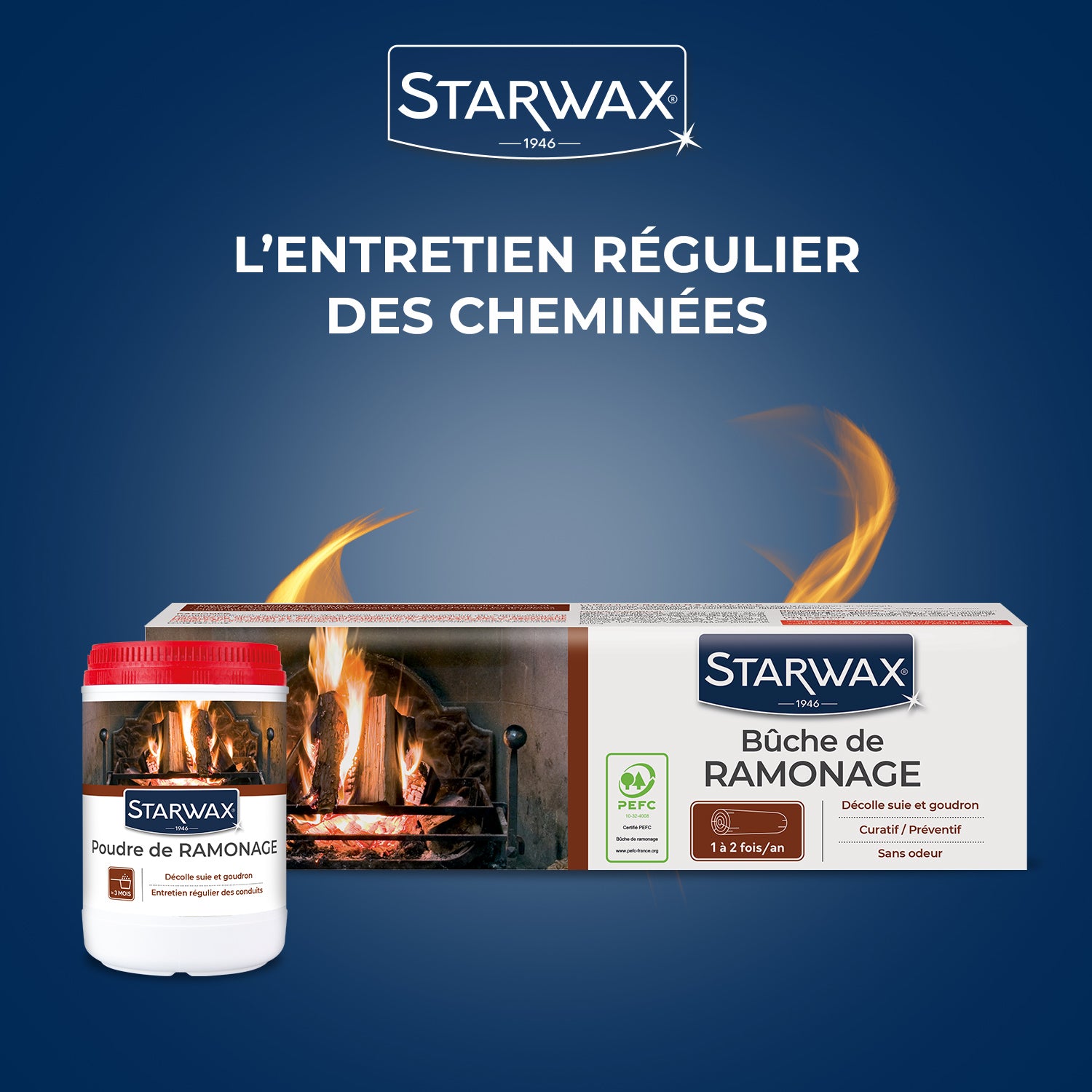 STARWAX - Buche de ramonage pour poêle et cheminée PEFC X1