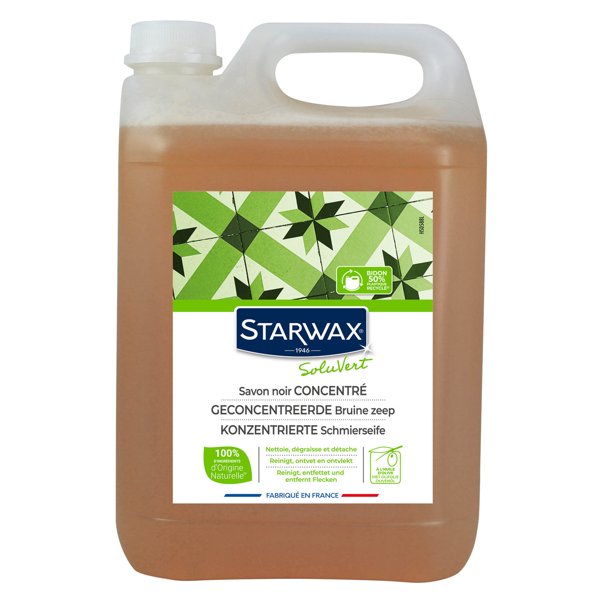 STARWAX SOLUVERT - Savon noir concentré à l'huile d'olive 1L