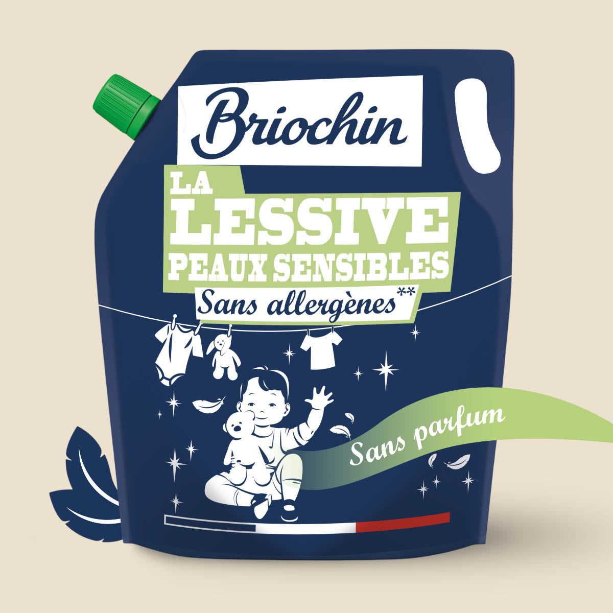 JACQUES BRIOCHIN - Recharge Ma lessive Peaux Sensibles - Sans allergènes 1,7L Sans parfum