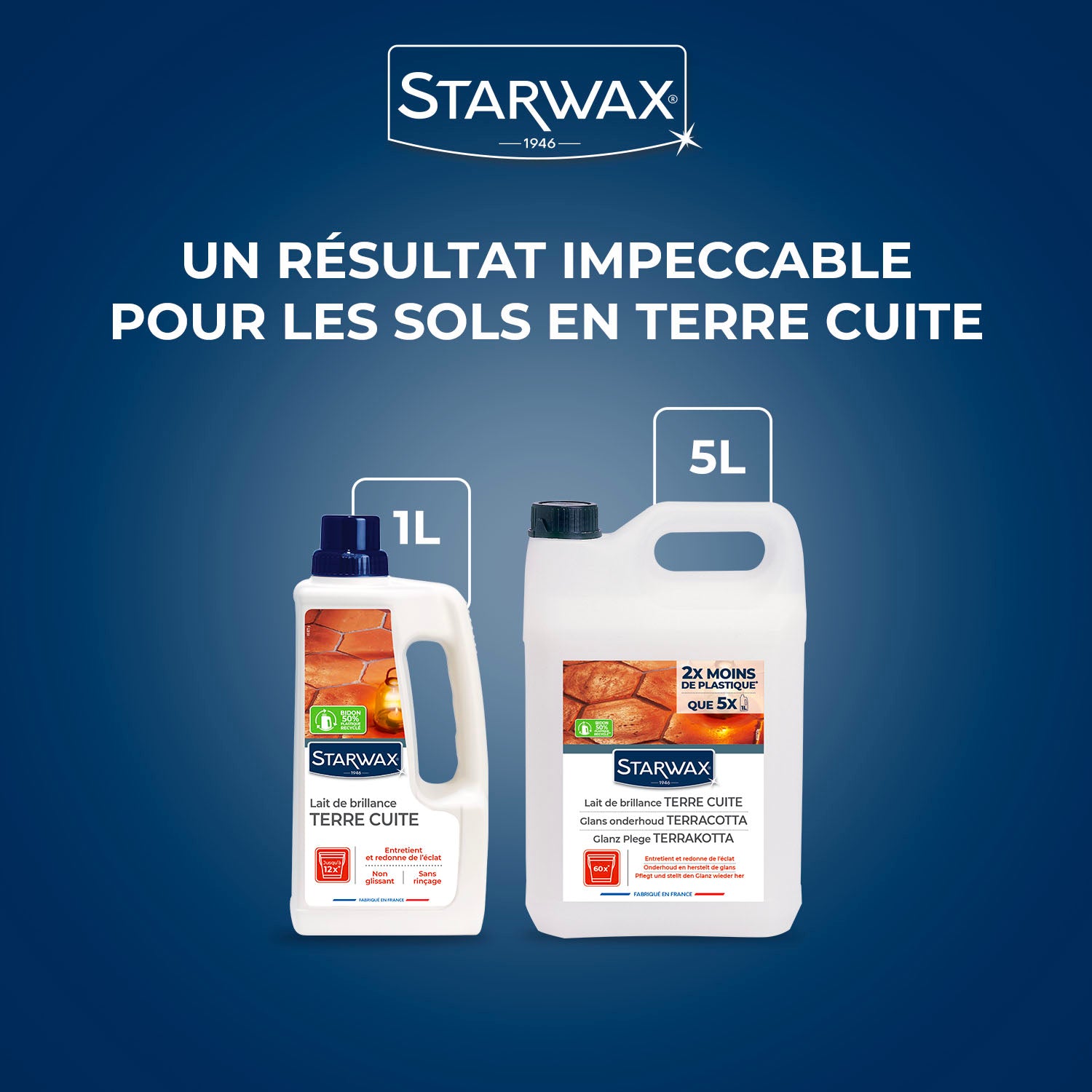 STARWAX - Lait de brillance pour tomettes et terres cuites
1L