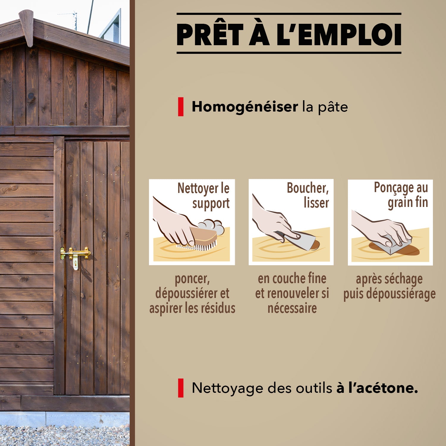 SINTO - Pâte à bois tradition 550ml Chêne clair