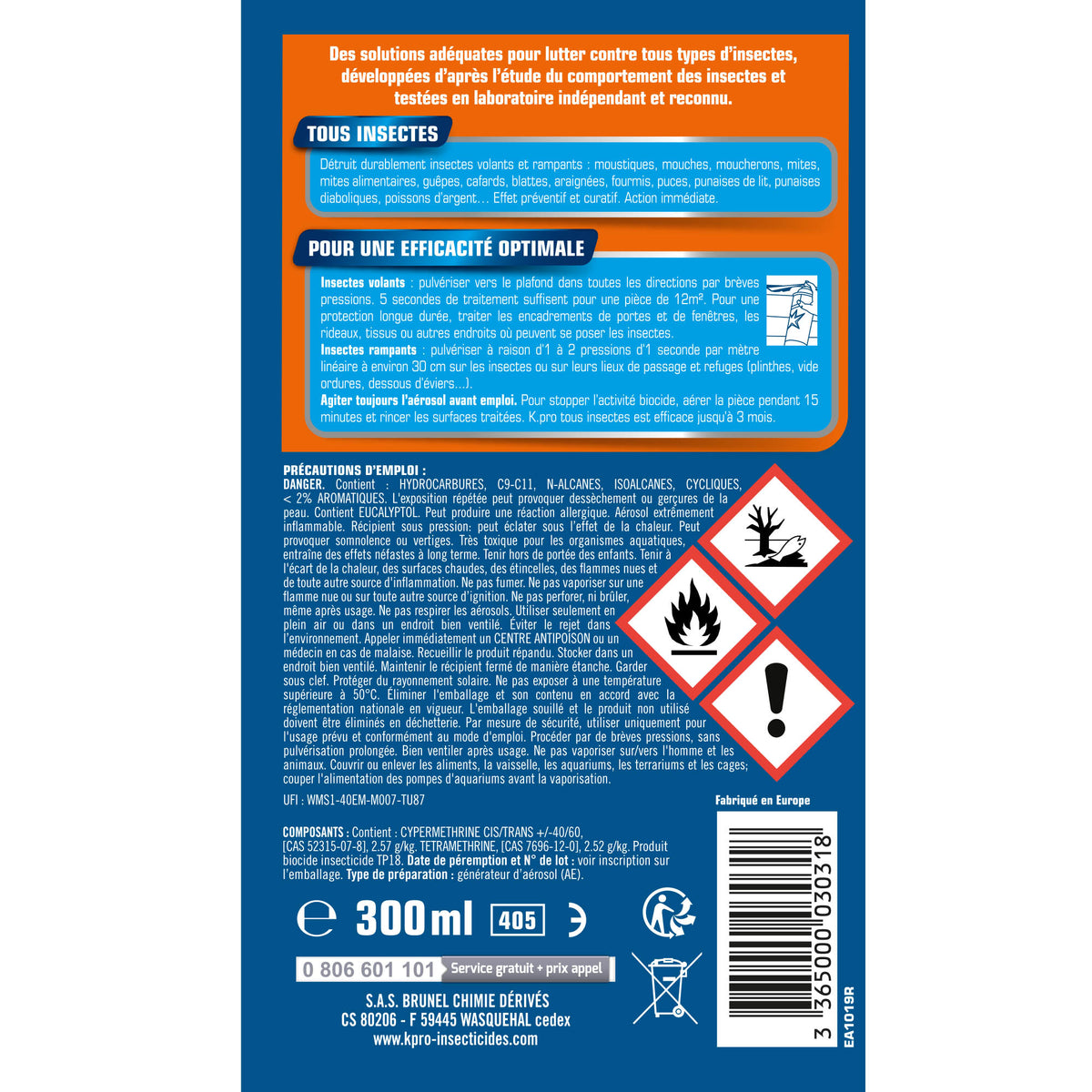 K.PRO - Aérosol tous insectes
300 ml