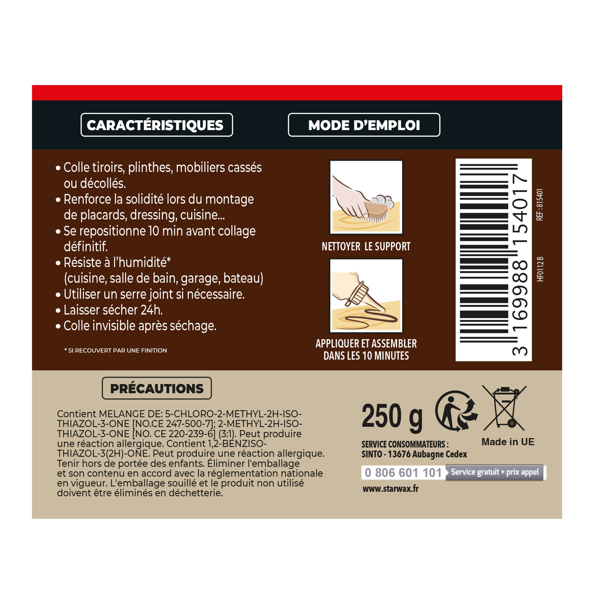 SINTO - Colle bois et dérives 100g