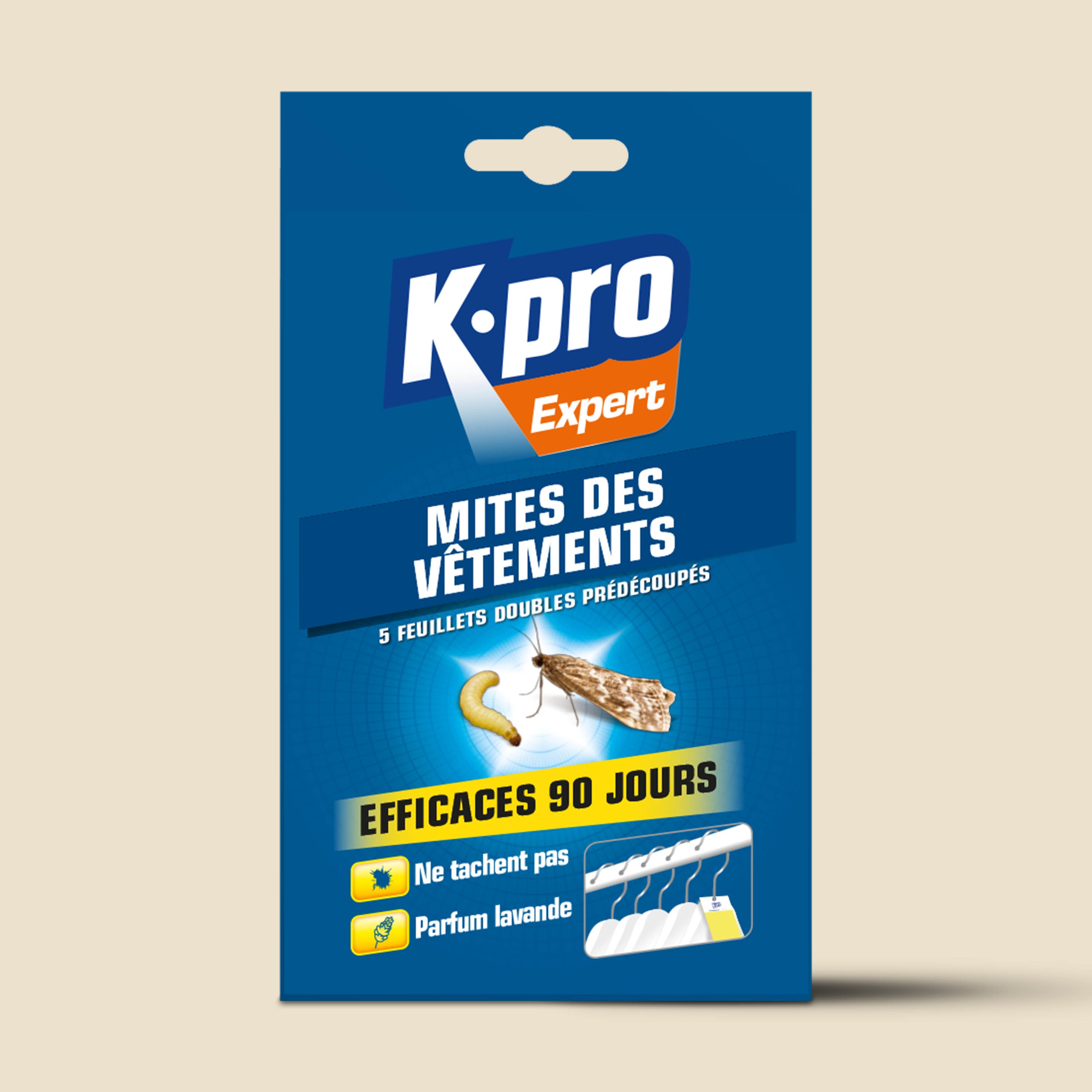 K.PRO - Papier anti-mites des vĂȘtements 5 feuillets doubles lavande