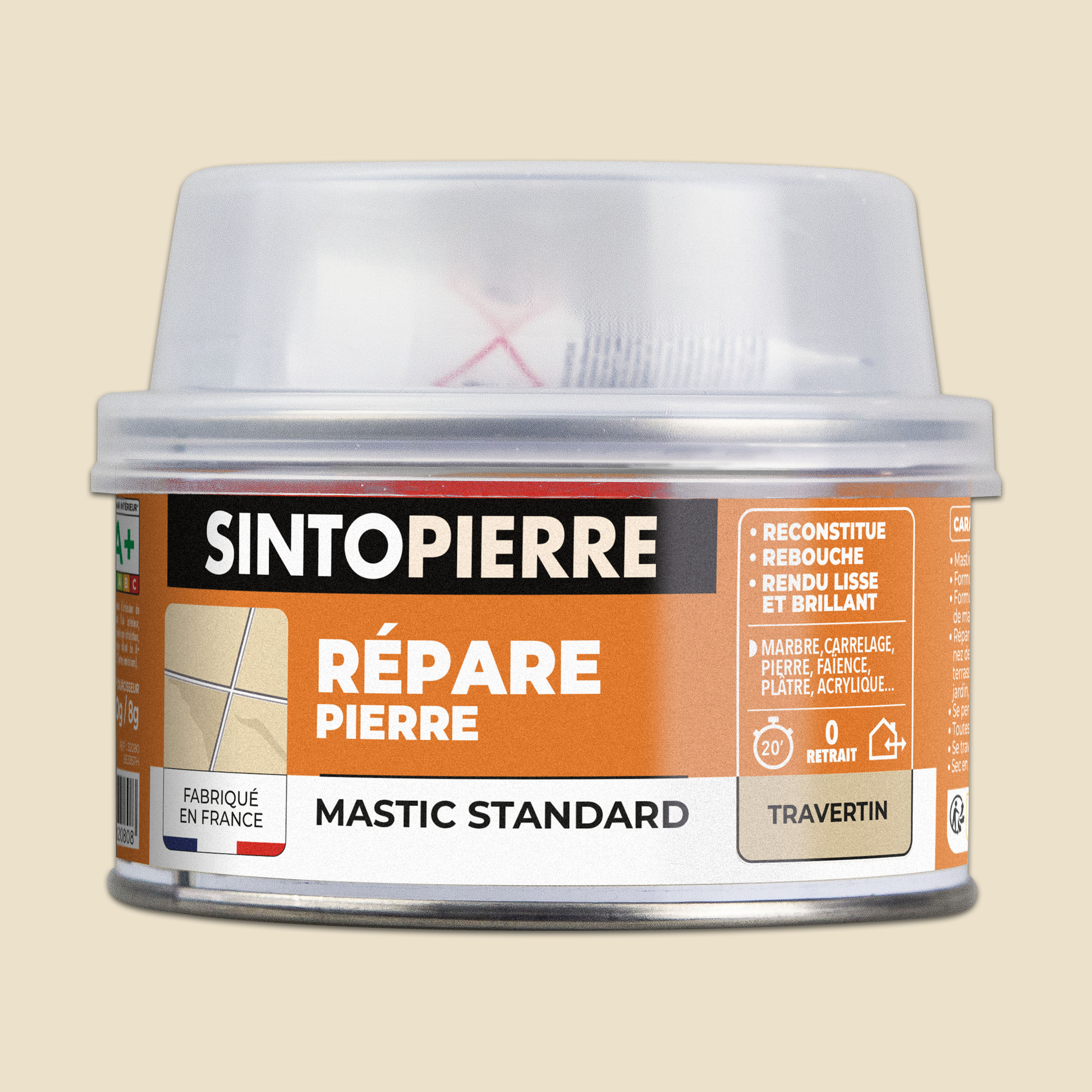 SINTO - Répare sols et murs (parement, pierres, travertin, comblanchien) 280g Travertin
