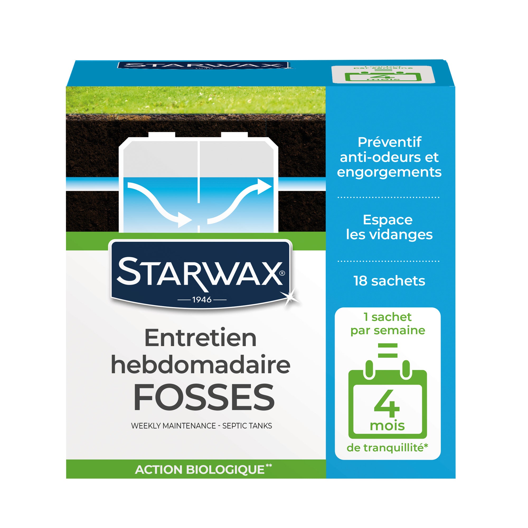 STARWAX - Entretien hebdomadaire pour fosses septiques
450g