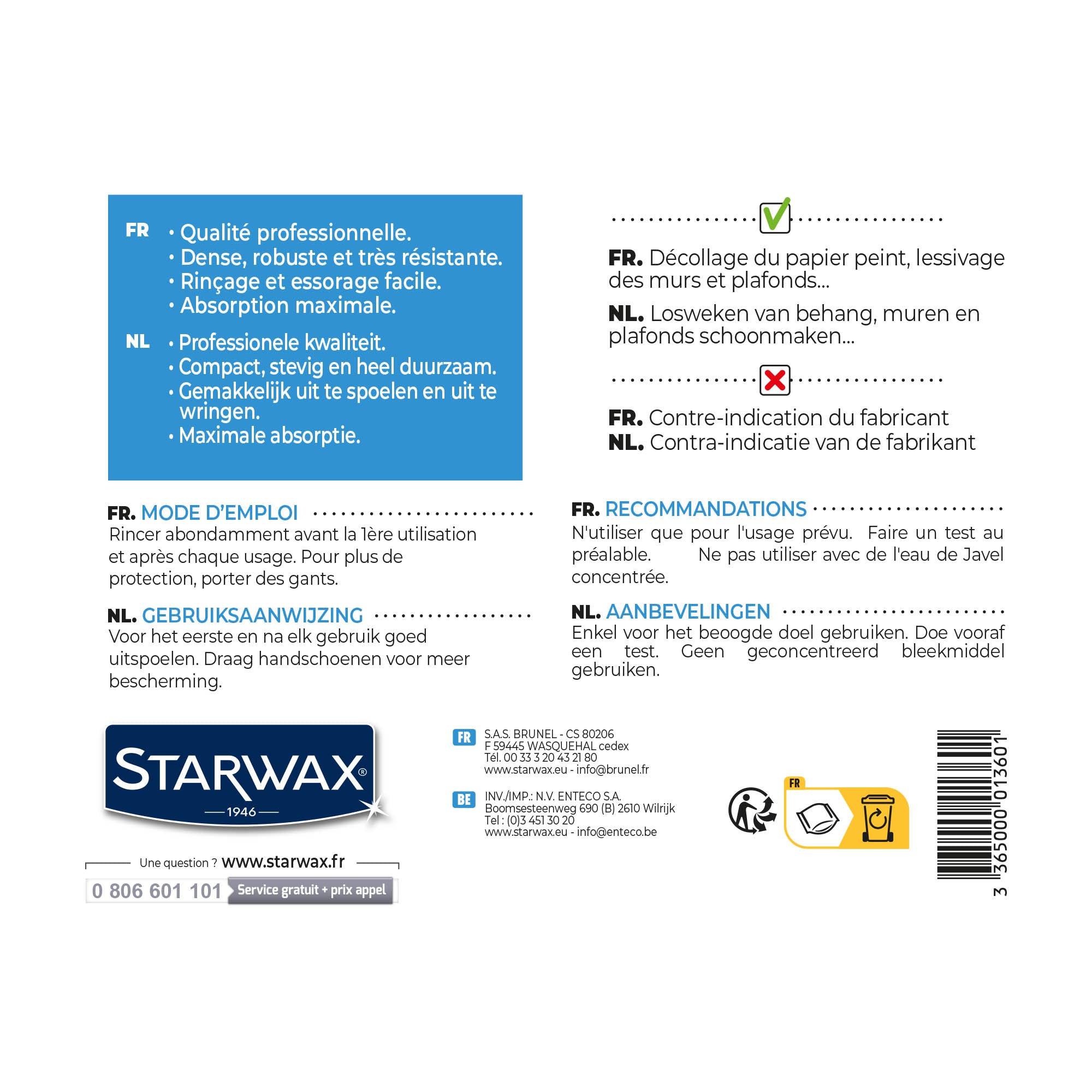 STARWAX - Eponge gros travaux X1