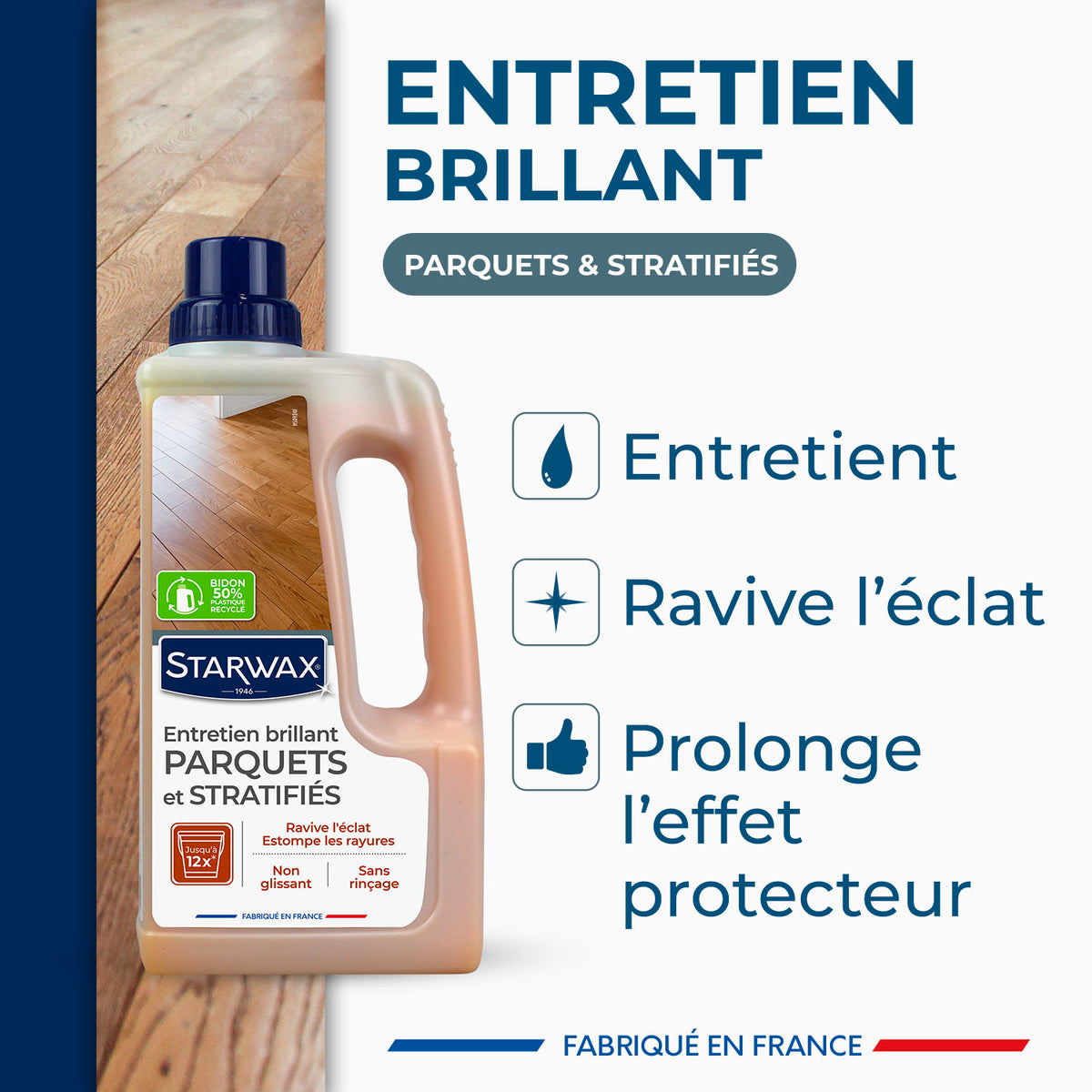 STARWAX - Entretien brillant pour parquets et sols stratifiés
1L