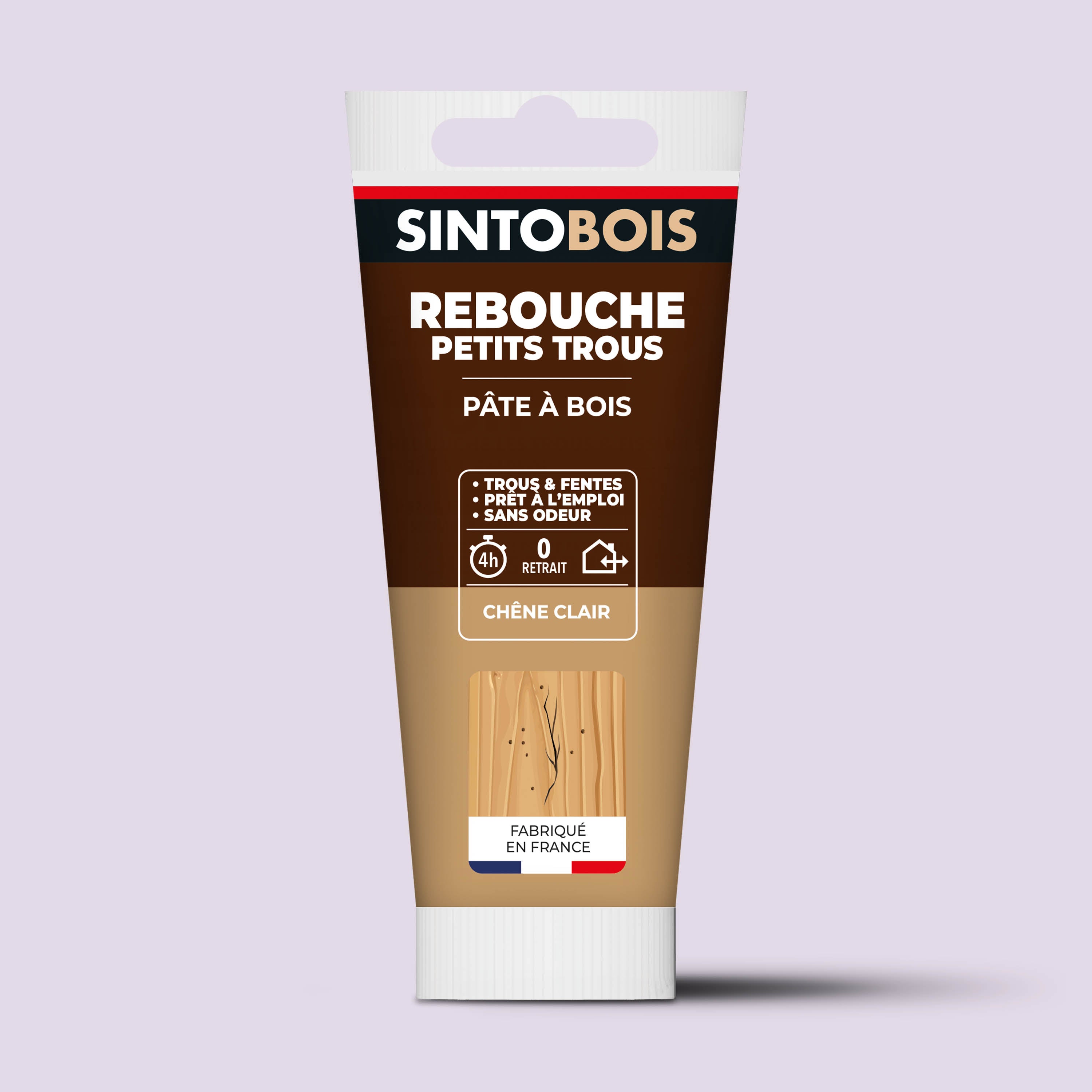 SINTO - Rebouche imperfections - Pâte à bois naturel 80g Blanc
