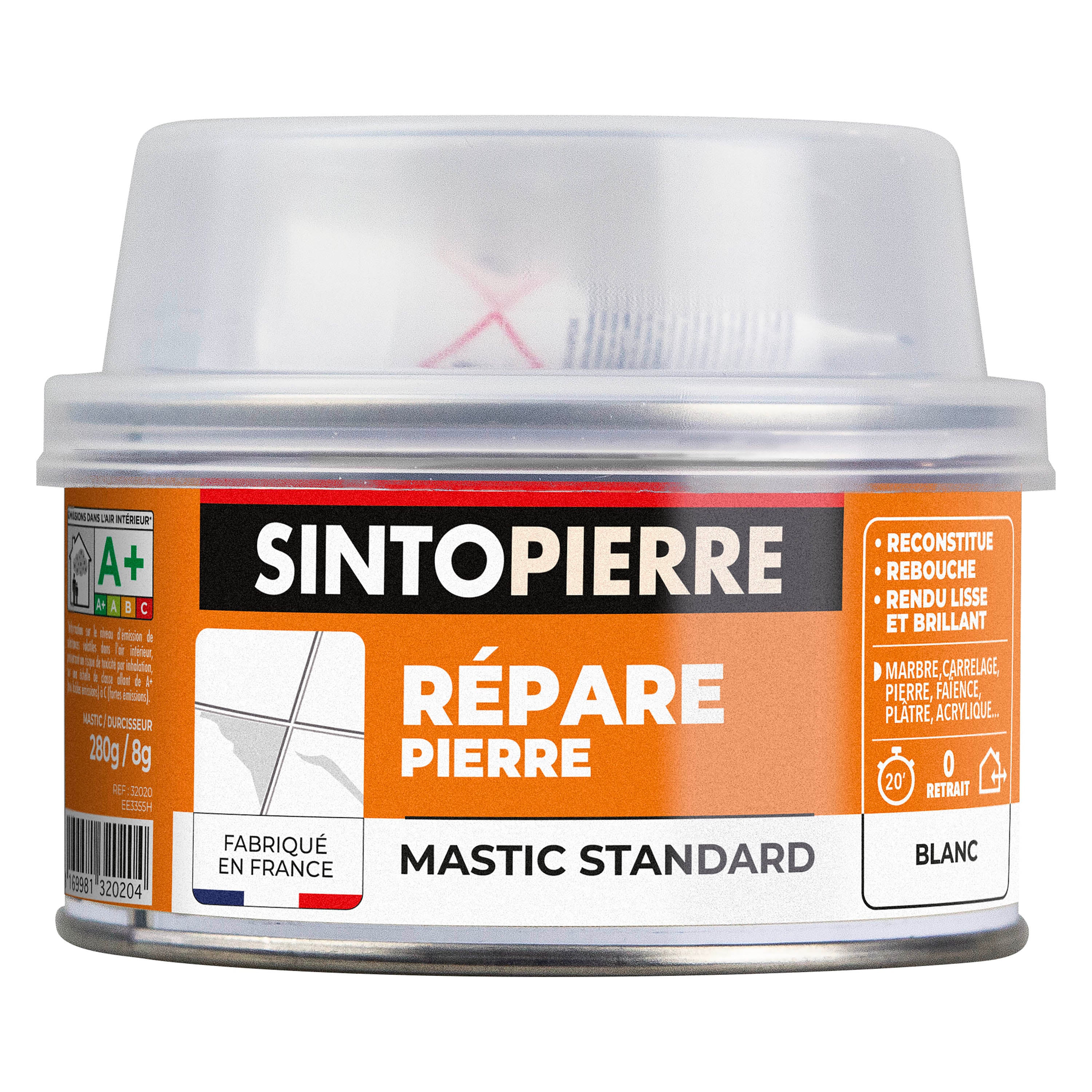 SINTO - Répare sols et murs blanc (marbre, faïence, carrelage, plâtre) 280g Blanc