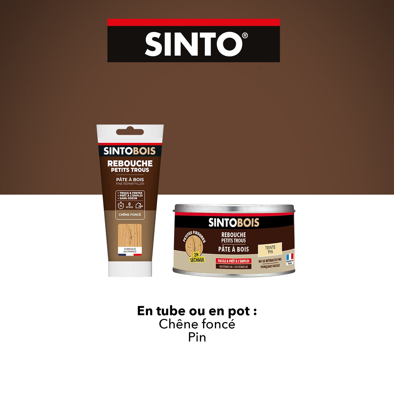 SINTO - Rebouche imperfections - Pâte à bois naturel 80g Blanc
