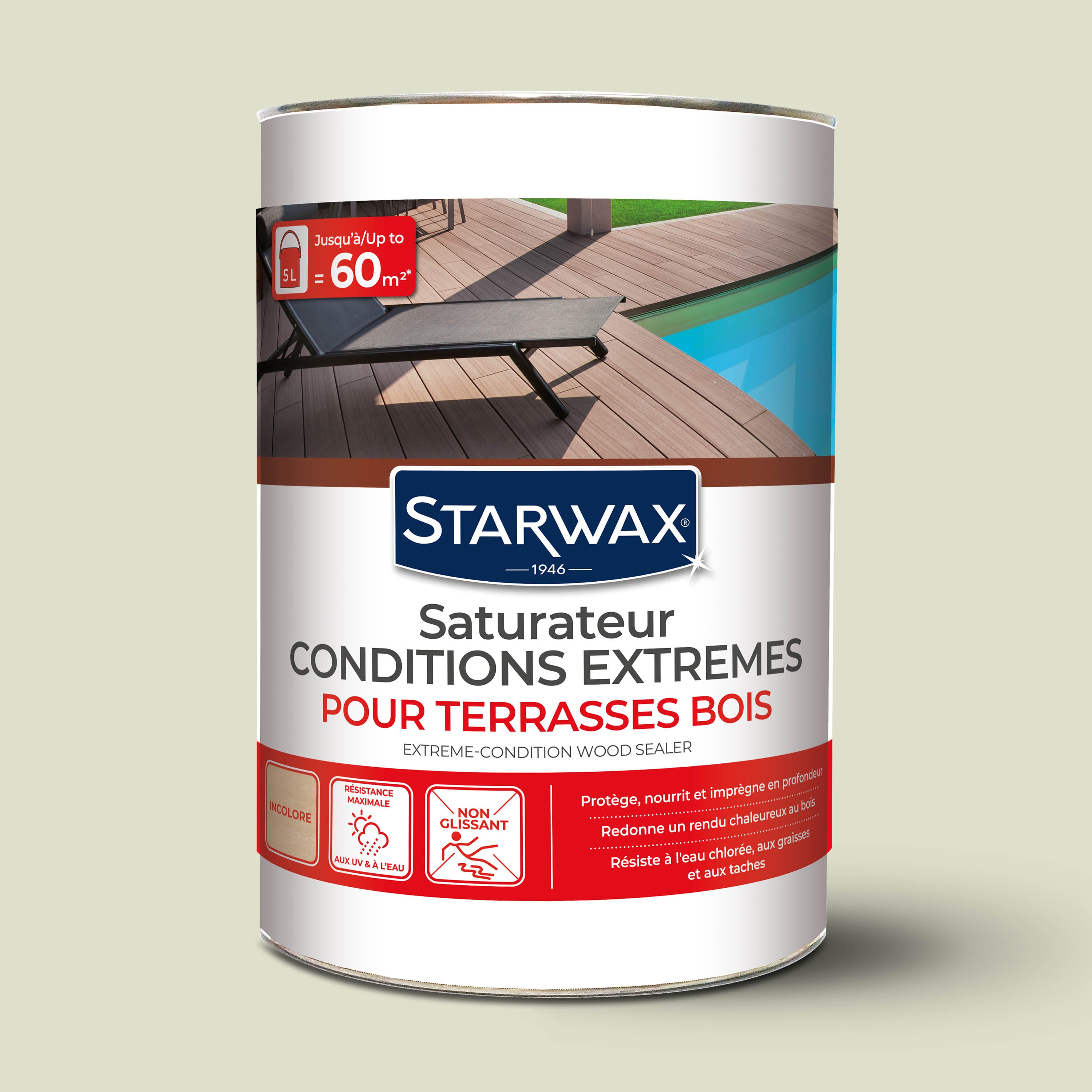 STARWAX - Saturateur bois extérieurs conditions extrêmes
1L Incolore