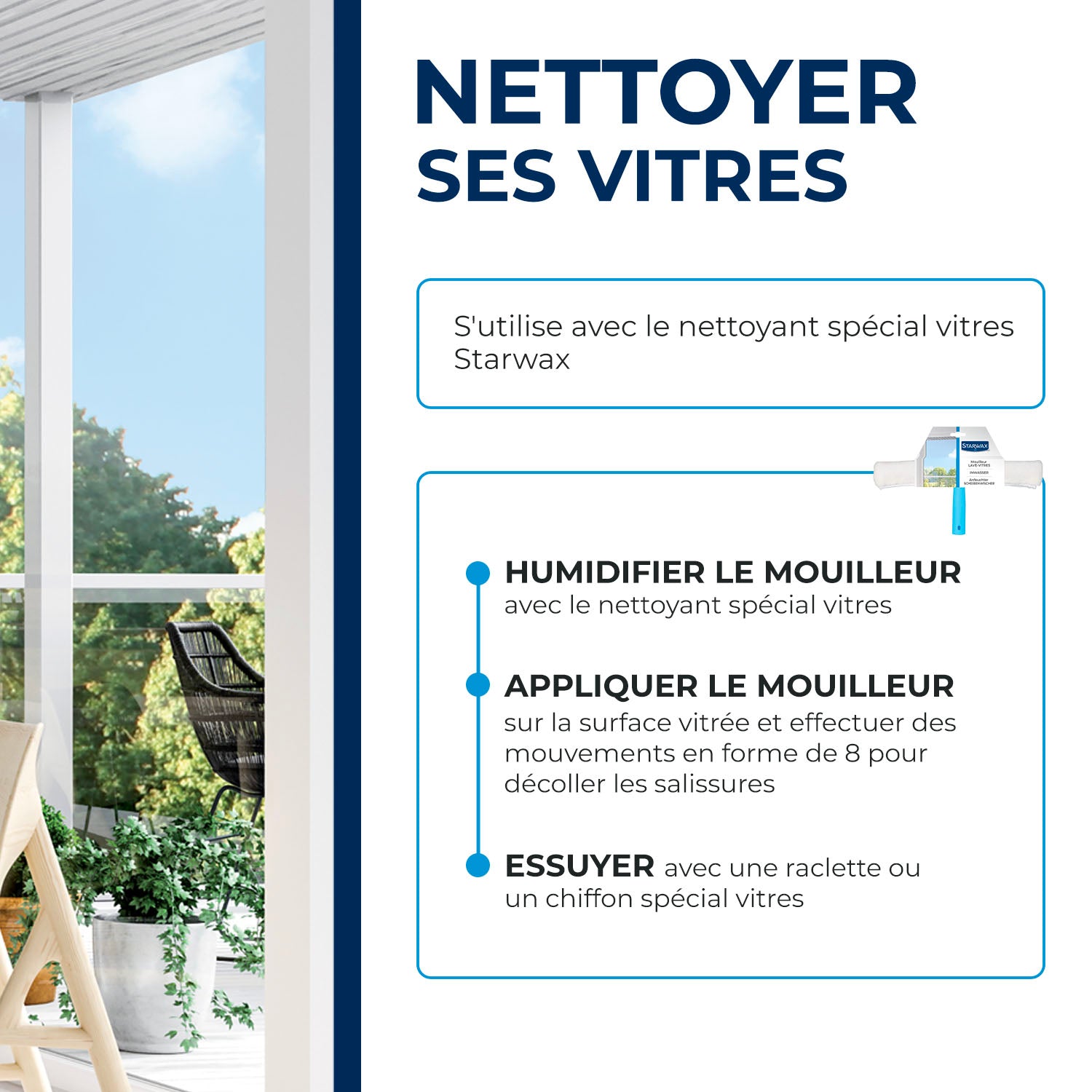 STARWAX - Mouilleur avec housse microfibre pour vitres
X1