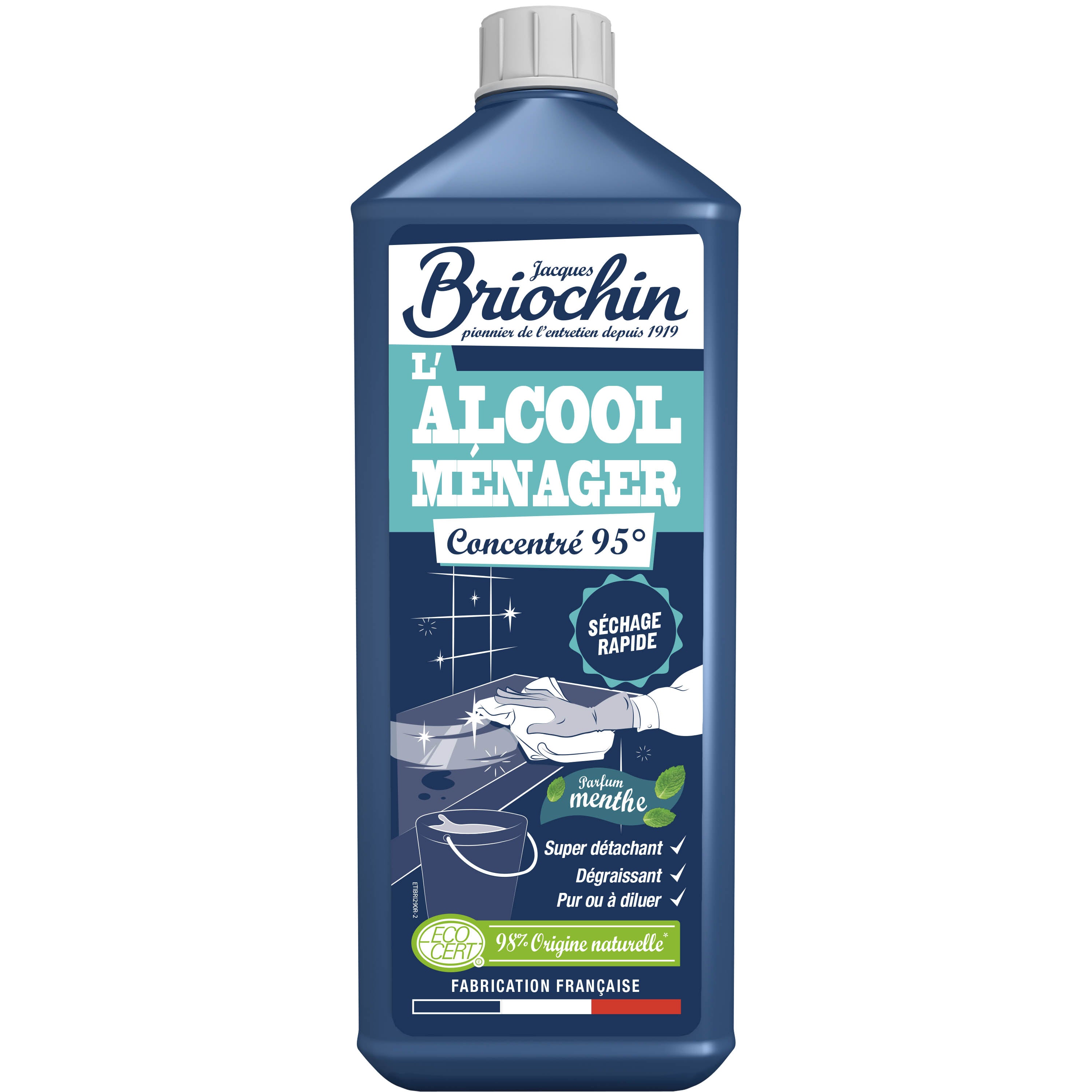 JACQUES BRIOCHIN - L'alcool ménager concentré 95° 700ml Menthe