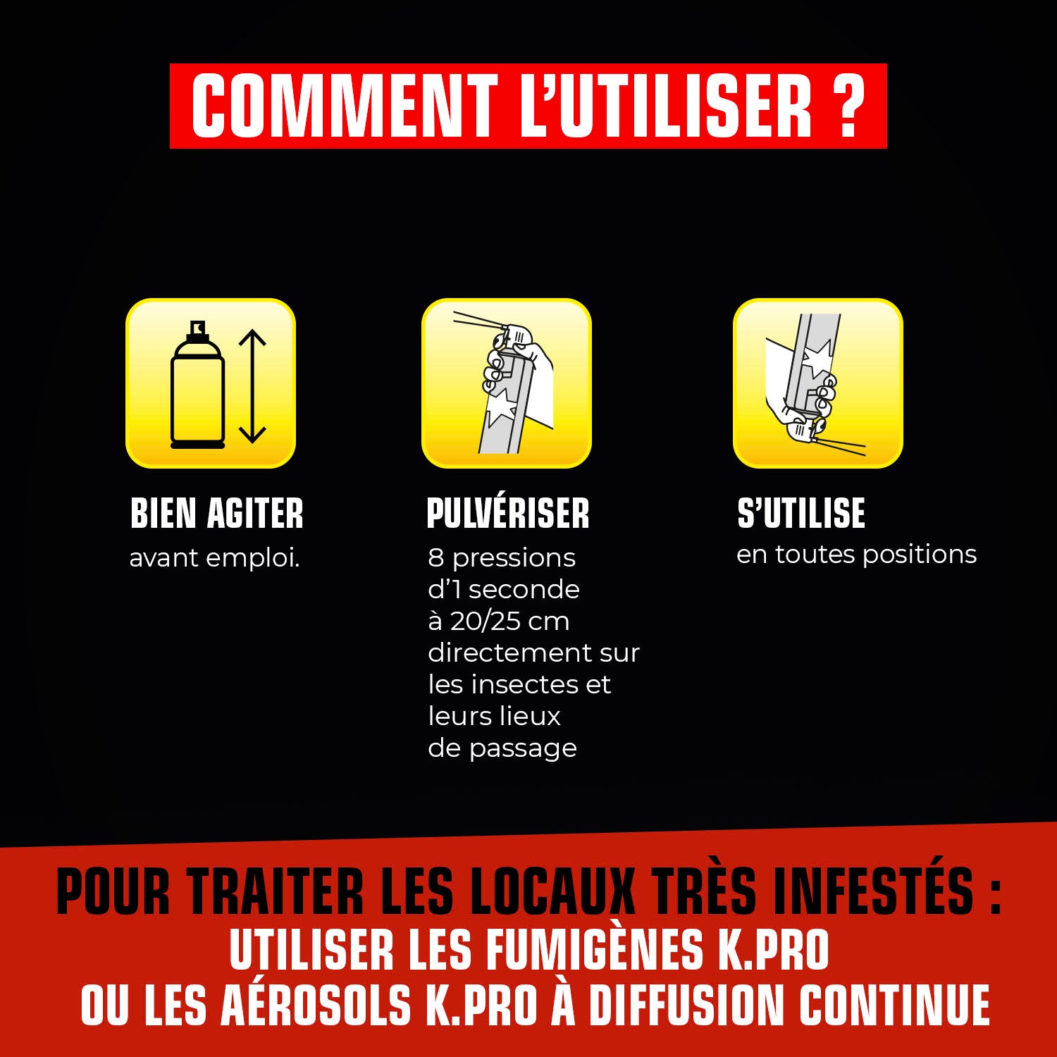 K.PRO - Aérosol foudroyant cafards et blattes
400ml