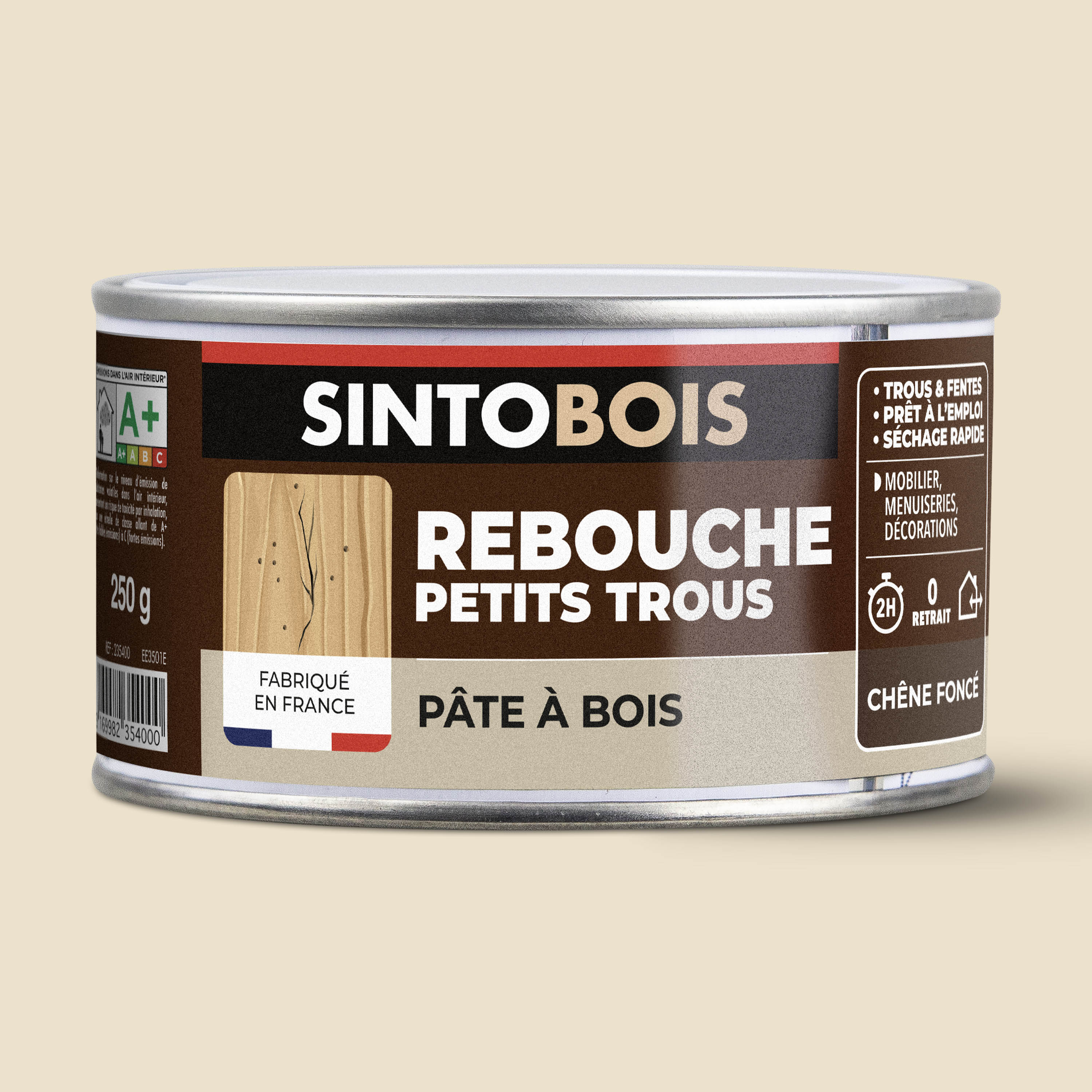 SINTO - Pâte à bois tradition 550ml Chêne clair