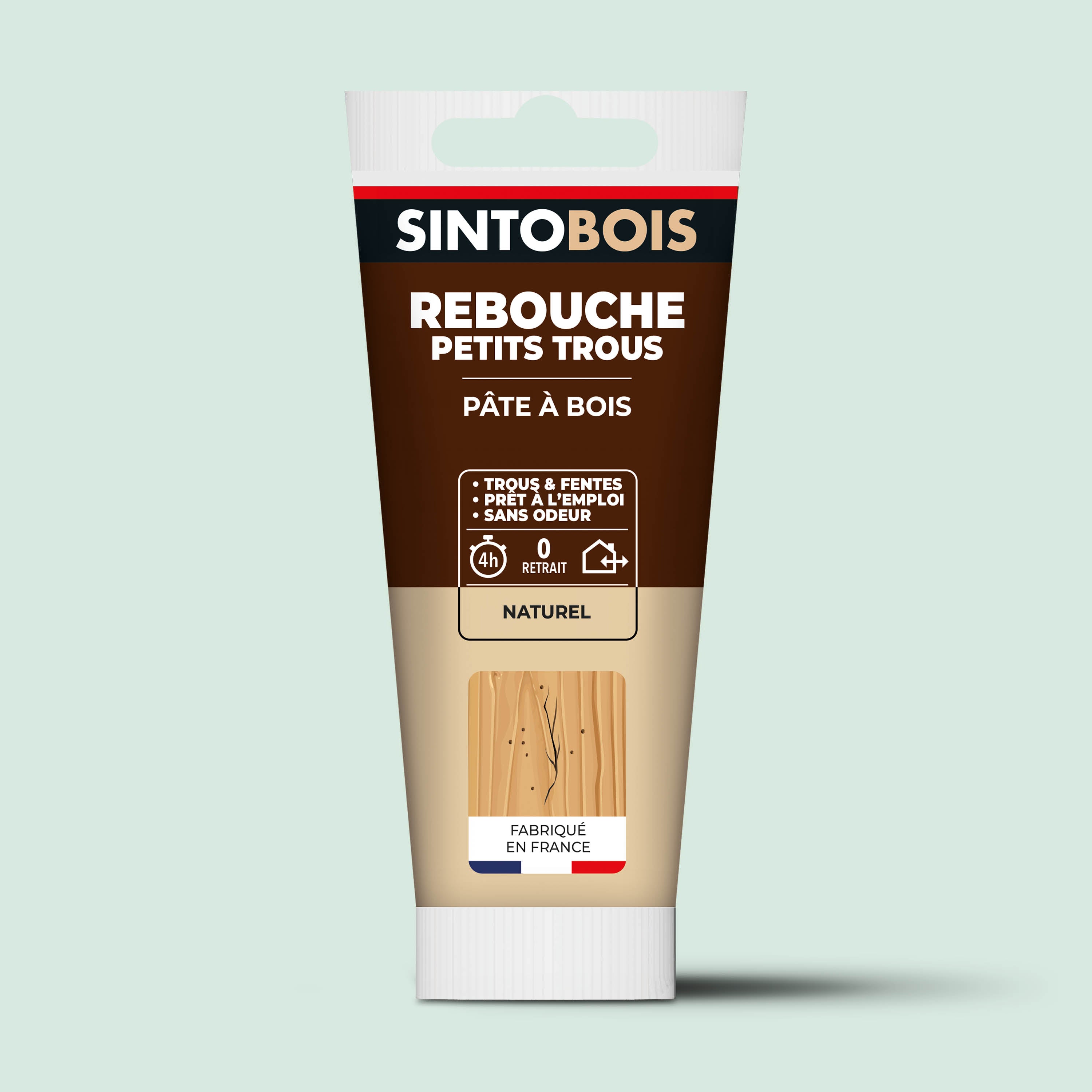 SINTO - Rebouche imperfections - Pâte à bois naturel 80g Blanc