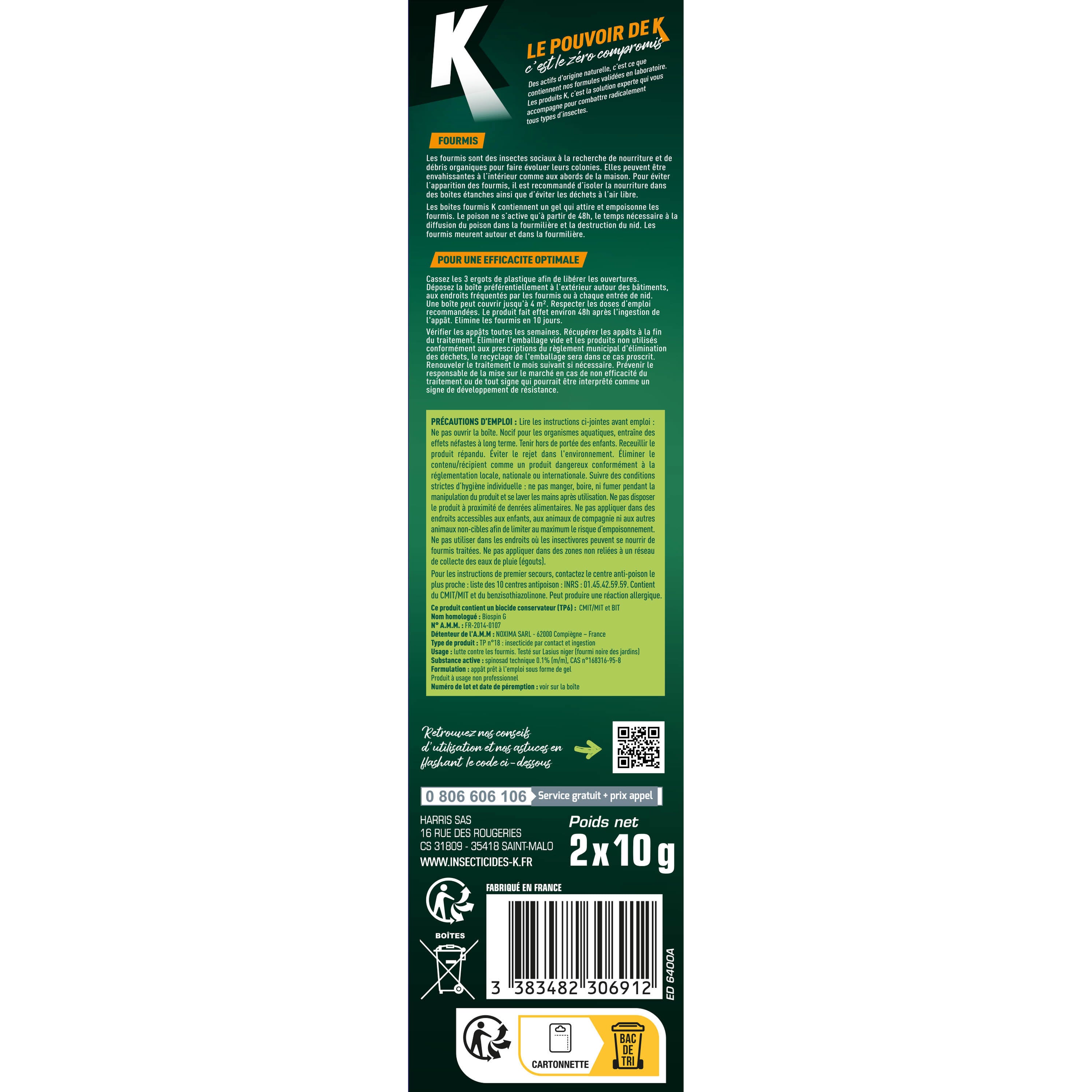 K - Boîtes anti-fourmis 10g x 2