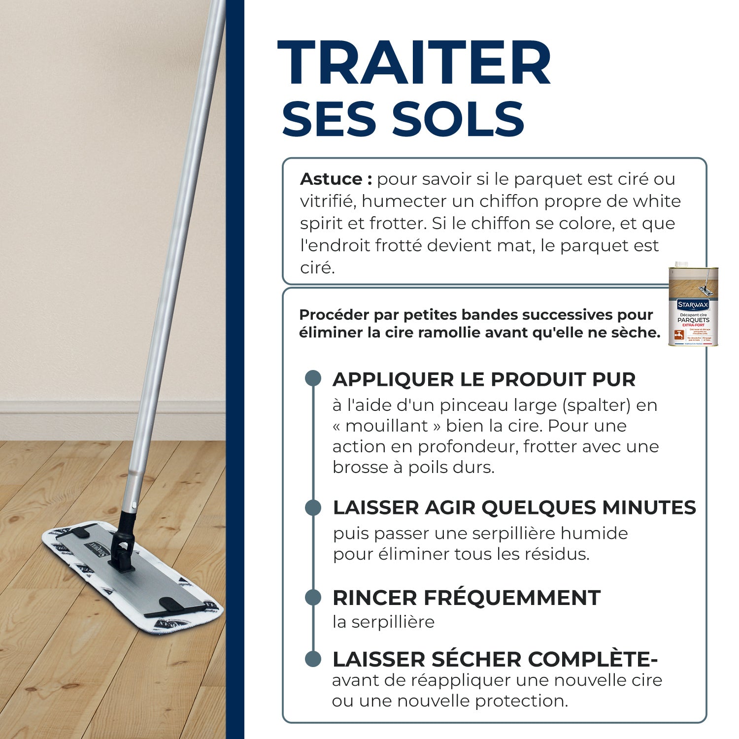 STARWAX - Décapant cire pour parquets cirés 1L