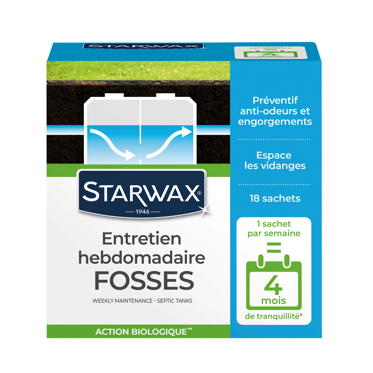 STARWAX - Entretien hebdomadaire pour fosses septiques
450g