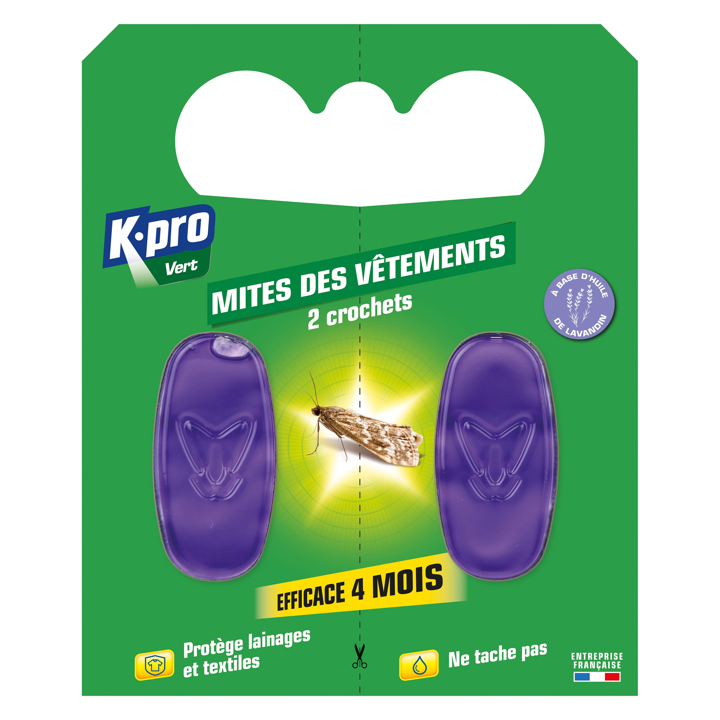 K.PRO - Crochets gel - Anti mites des vêtements X2