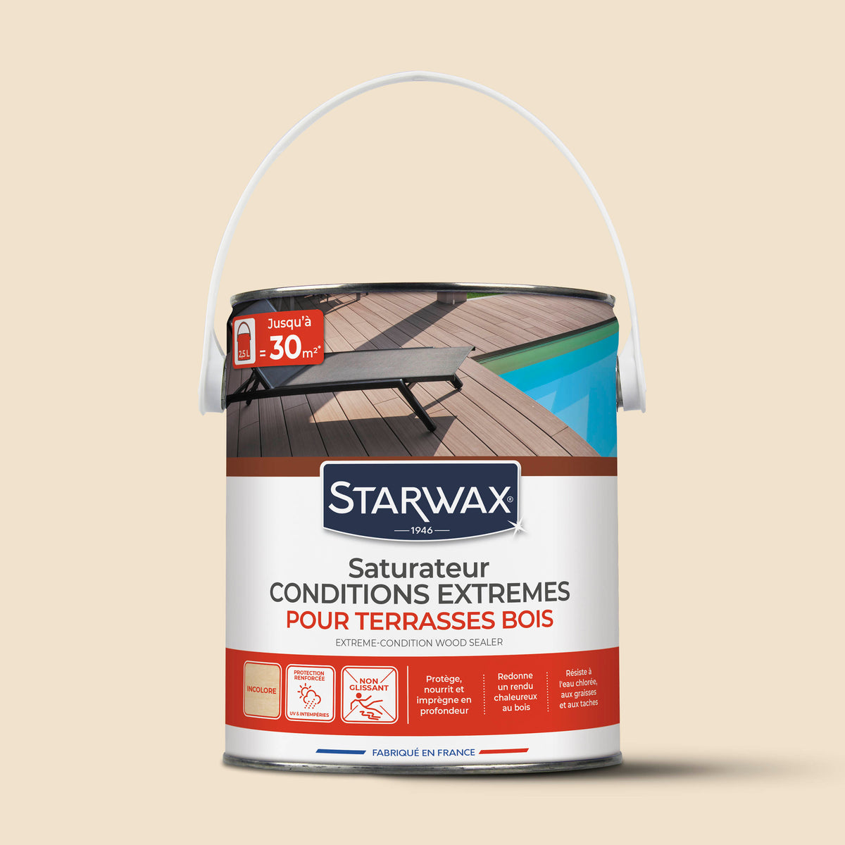 STARWAX - Saturateur bois extérieurs conditions extrêmes
1L Incolore