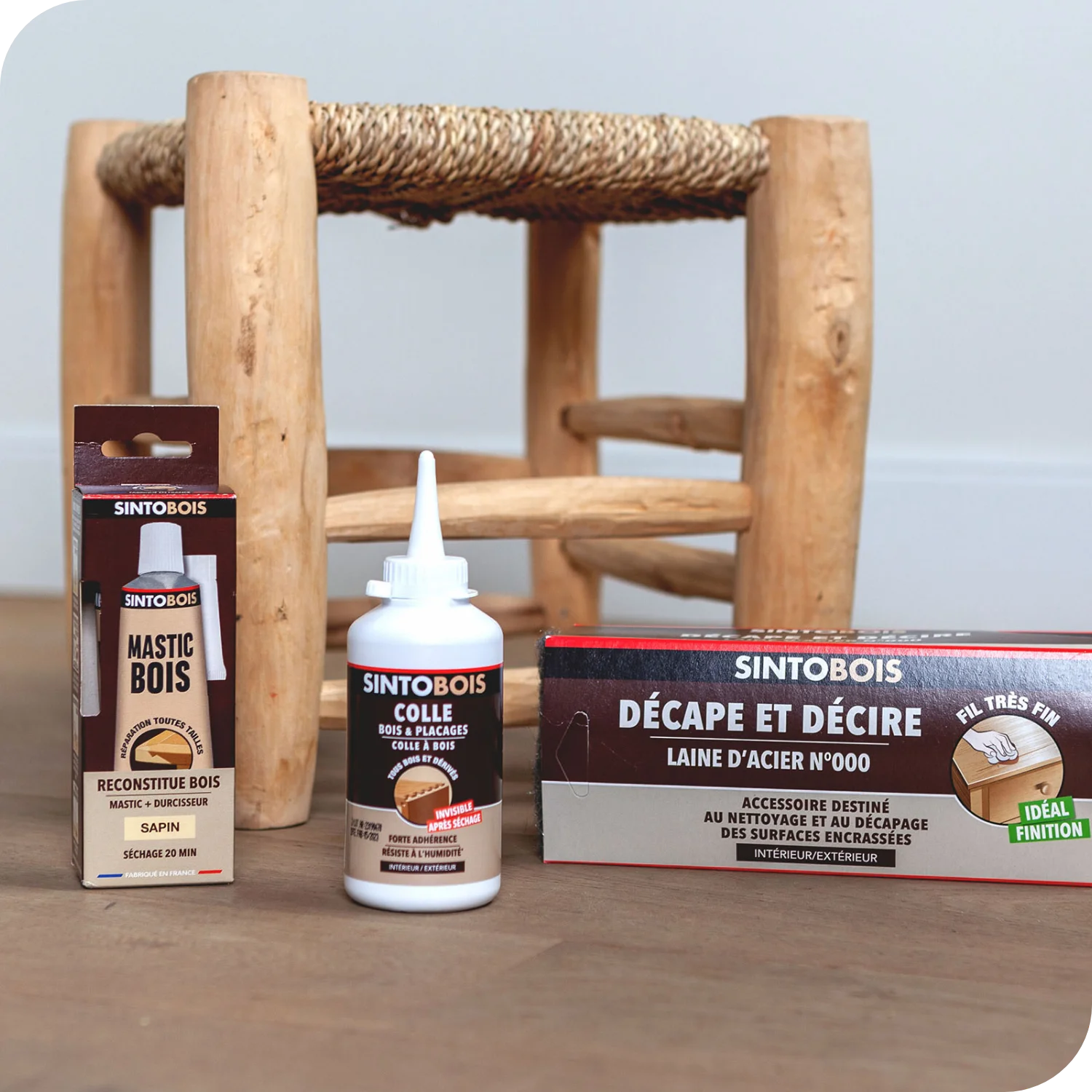 Sinto - Mastic bois, Colle bois & placages
