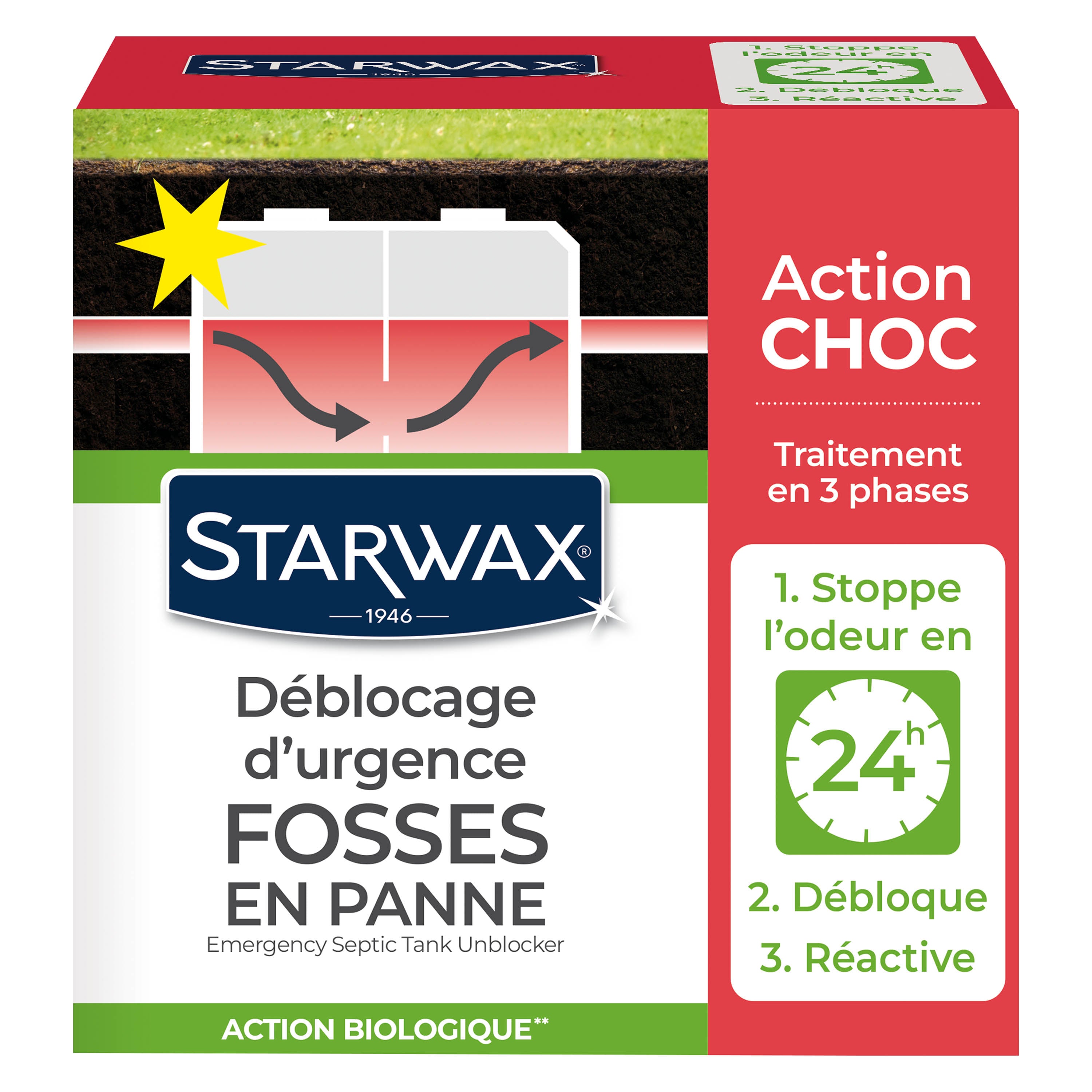 STARWAX - Déblocage d'urgence pour fosses septiques
 600g