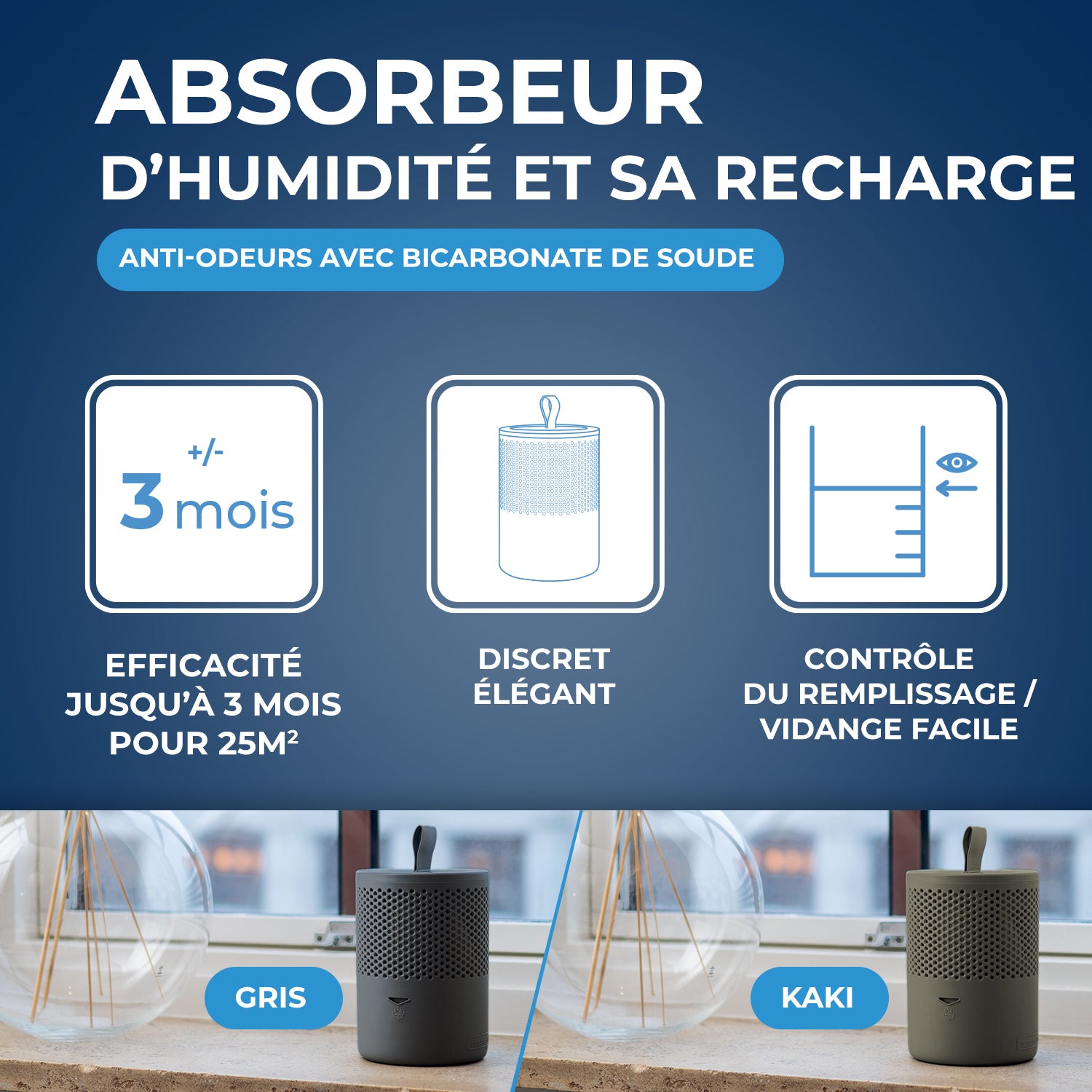 STARWAX - Absorbeur d'humidité + 1 tablette 500g Gris