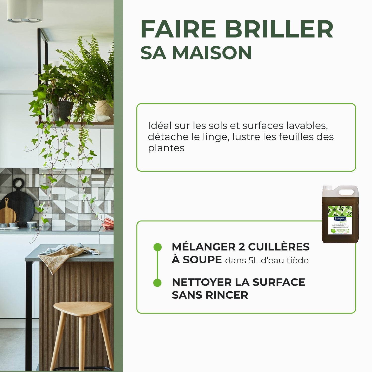 STARWAX SOLUVERT - Savon noir concentré à l'huile d'olive 1L