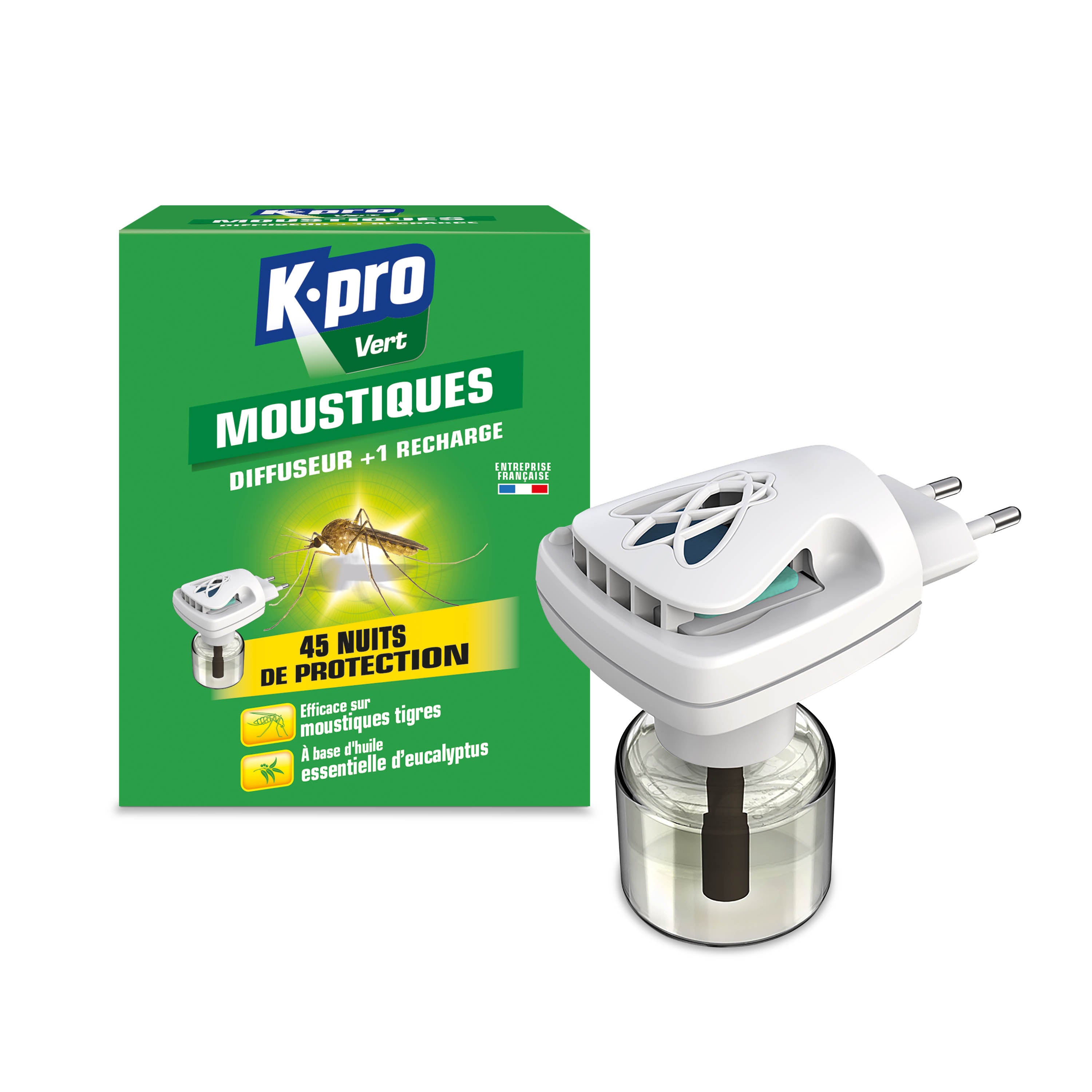 K.PRO - Diffuseur électrique anti moustiques + Recharge X1