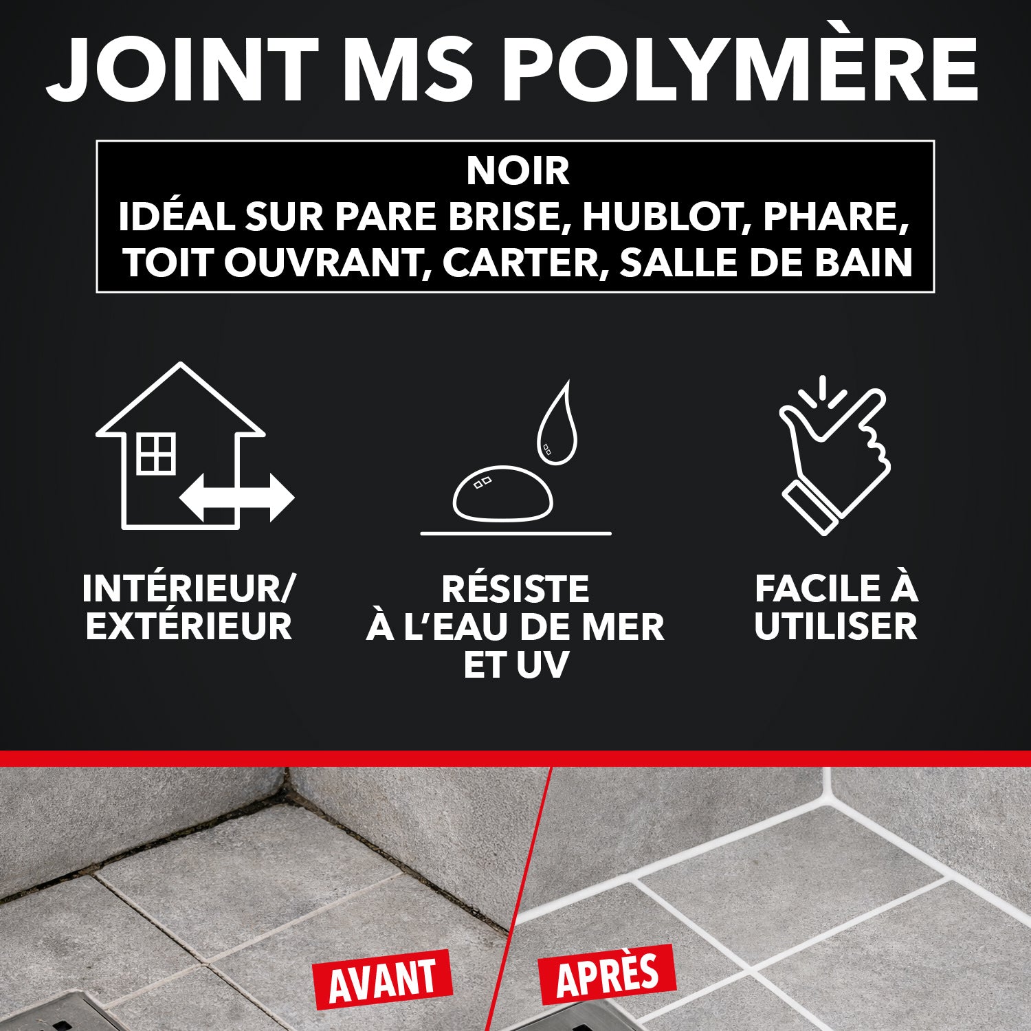 SINTO - Joint mastic auto marine 290ml Blanc