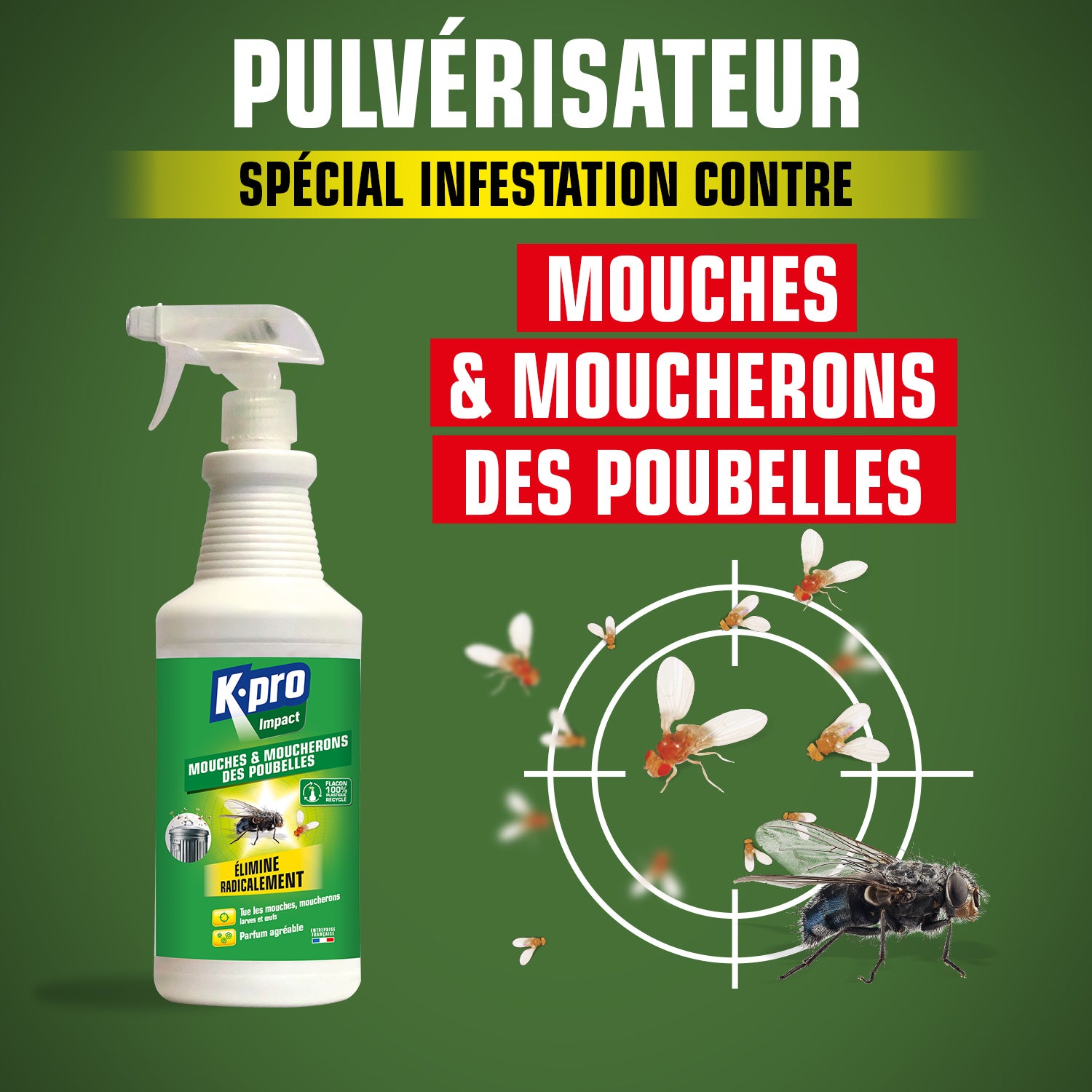 K.PRO - Pulvérisateur mouches des poubelles 1L