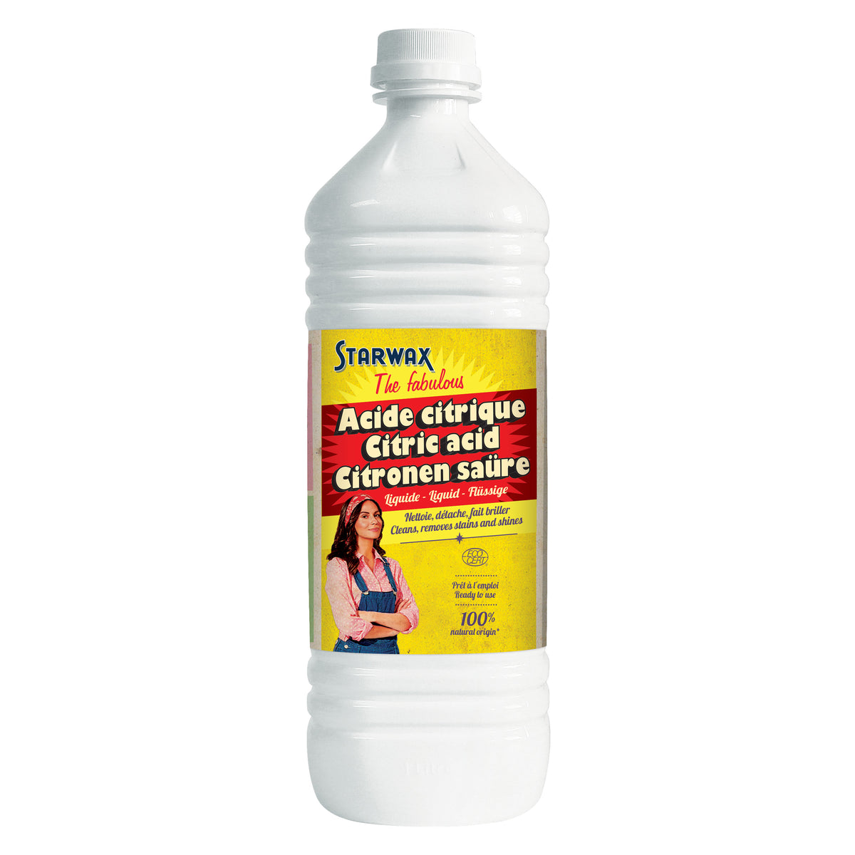 STARWAX FABULOUS - Acide citrique liquide – Détartrant naturel sans odeur 1L