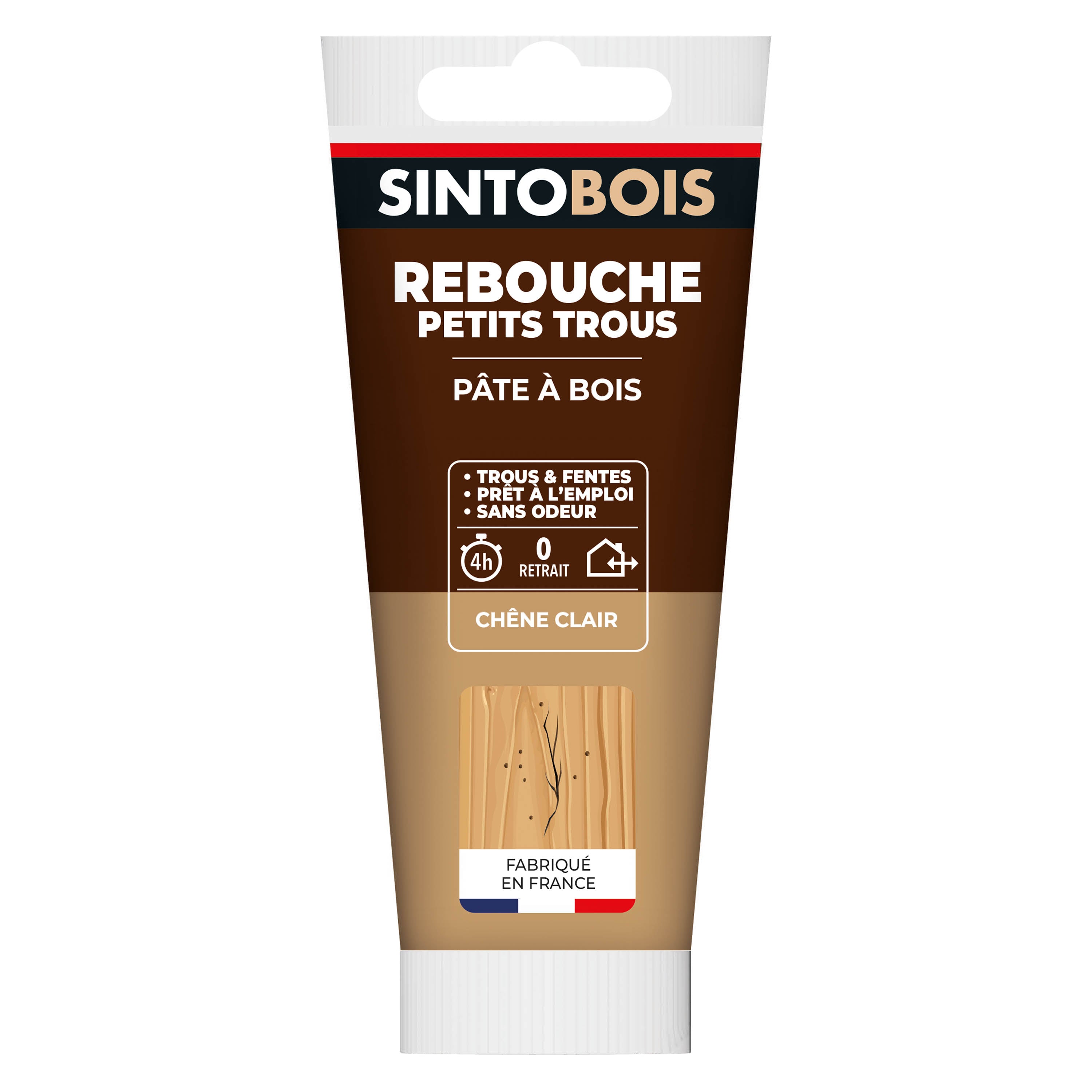 SINTO - Rebouche imperfections -  Pâte à bois naturel 80g Blanc