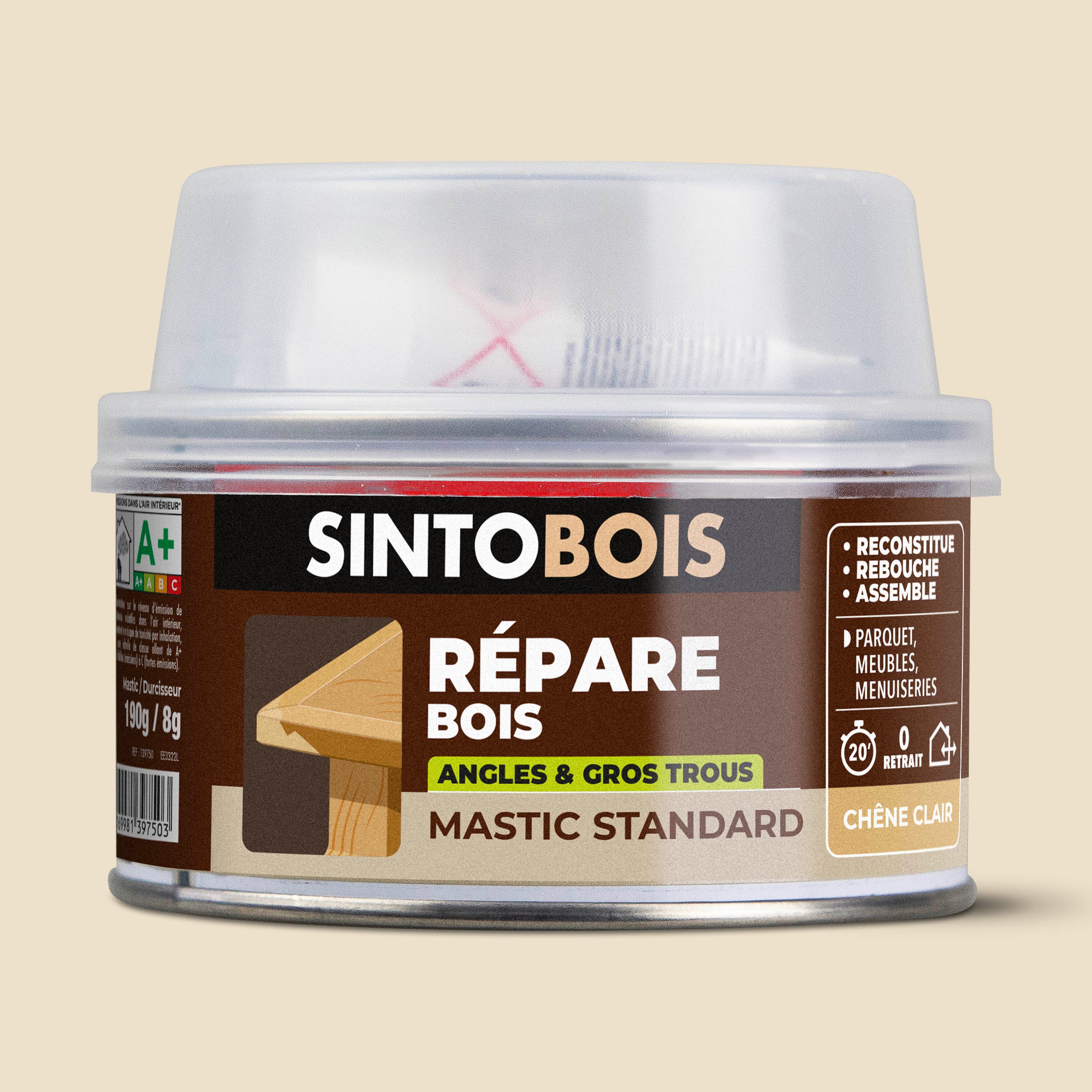 SINTO - Reconstitue angles et gros trous 500ml Chêne