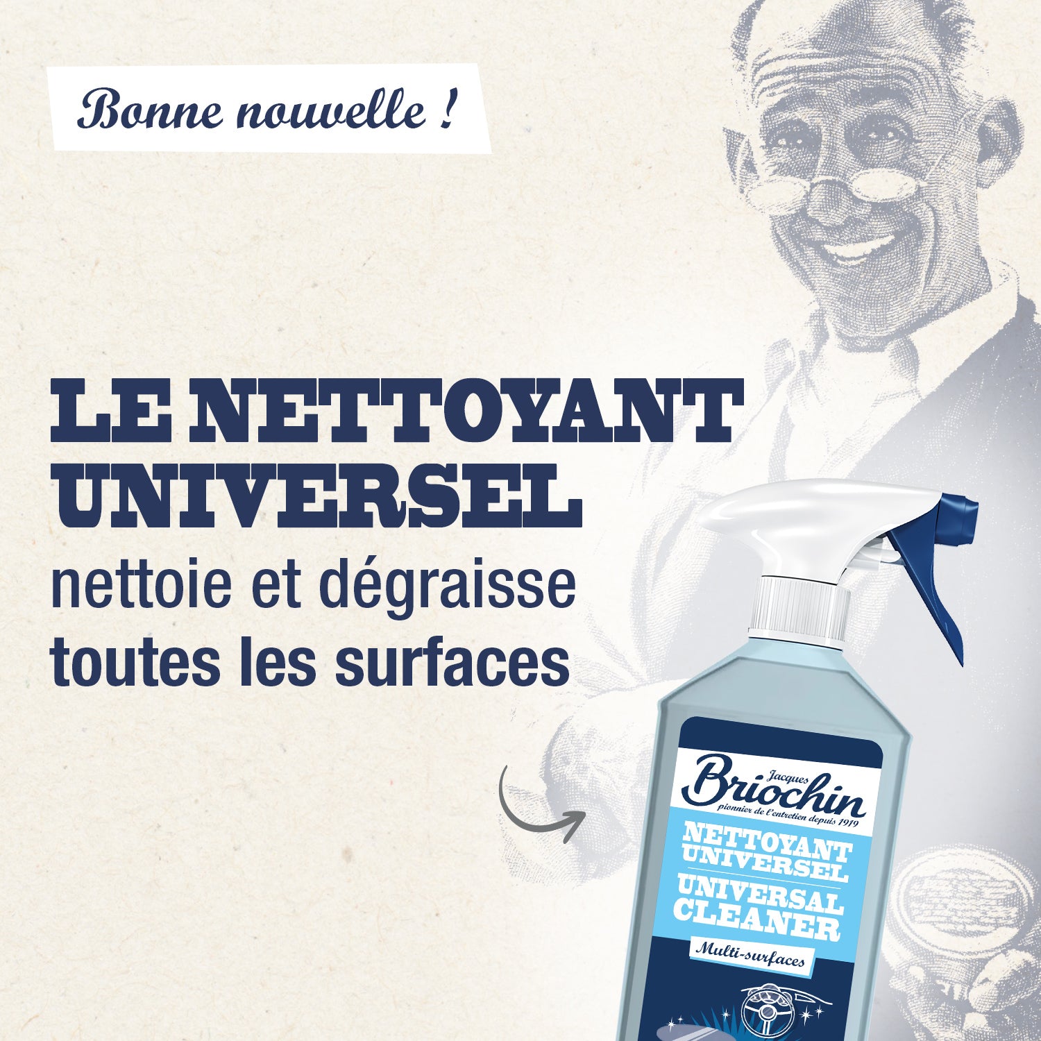 JACQUES BRIOCHIN - Nettoyant universel anti-traces prêt à l'emploi 1L 1L