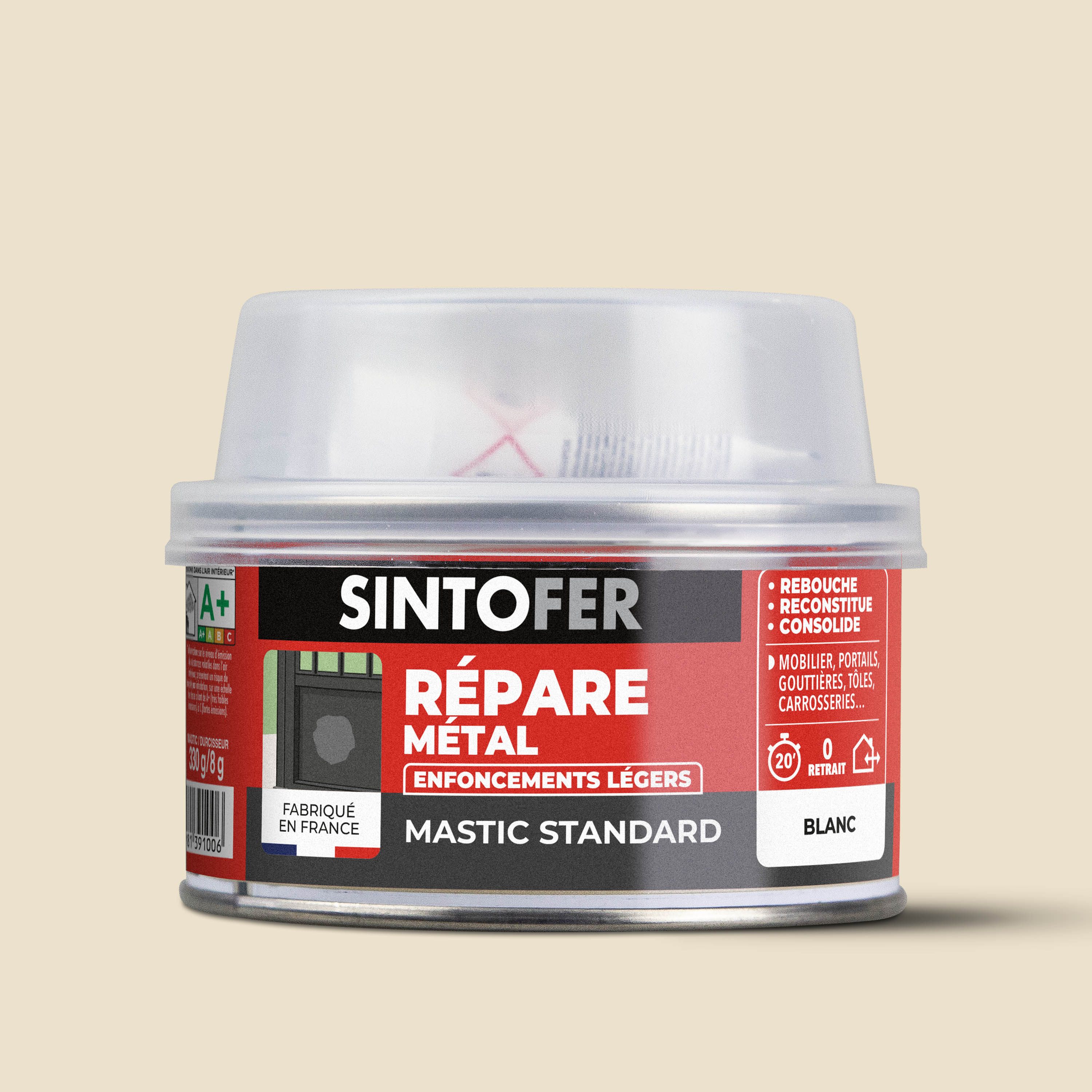 SINTO - Répare métal standard 120g Blanc