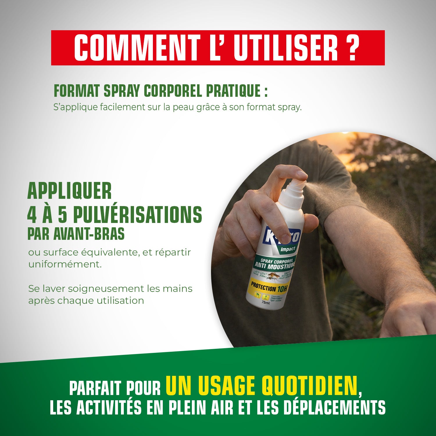 K.PRO - Spray corporel Anti-moustique 75ml Sans odeur