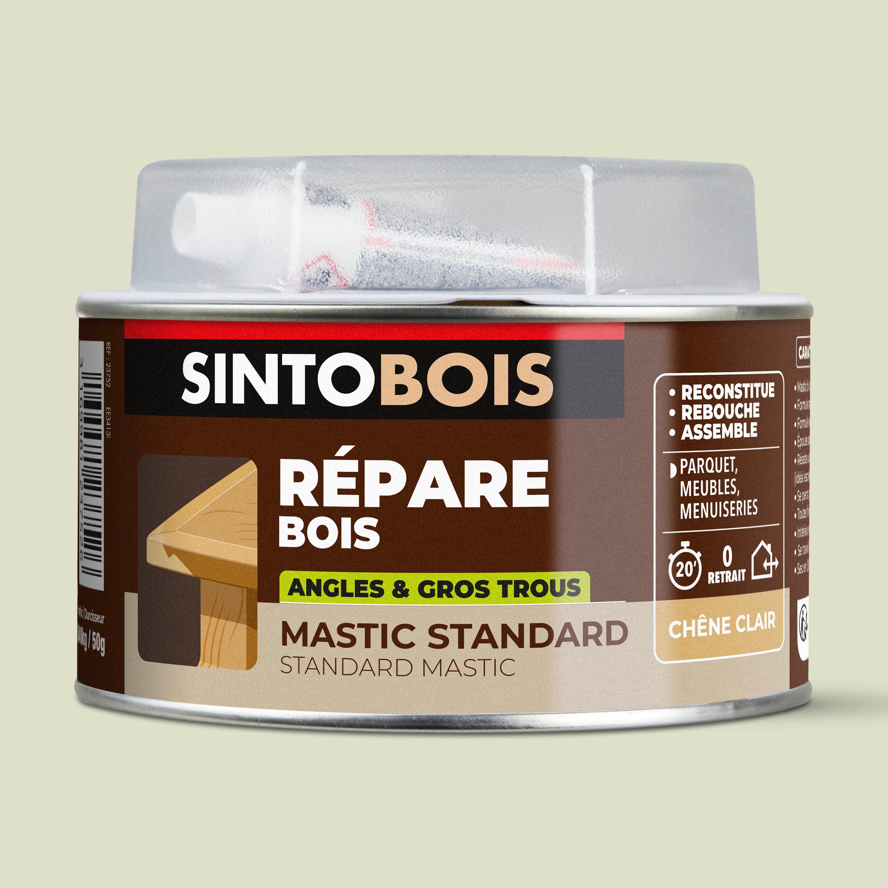 SINTO - Mastic bois standard 1,09kg Chêne