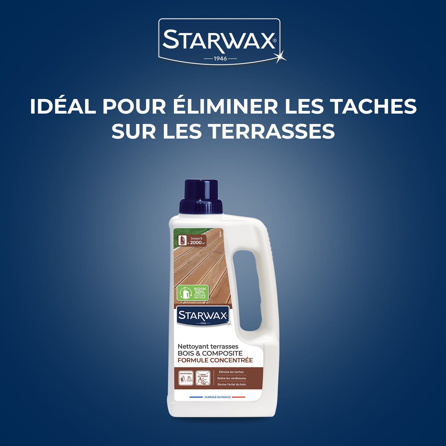 STARWAX - Nettoyant concentré pour terrasses en bois et composite
 1L