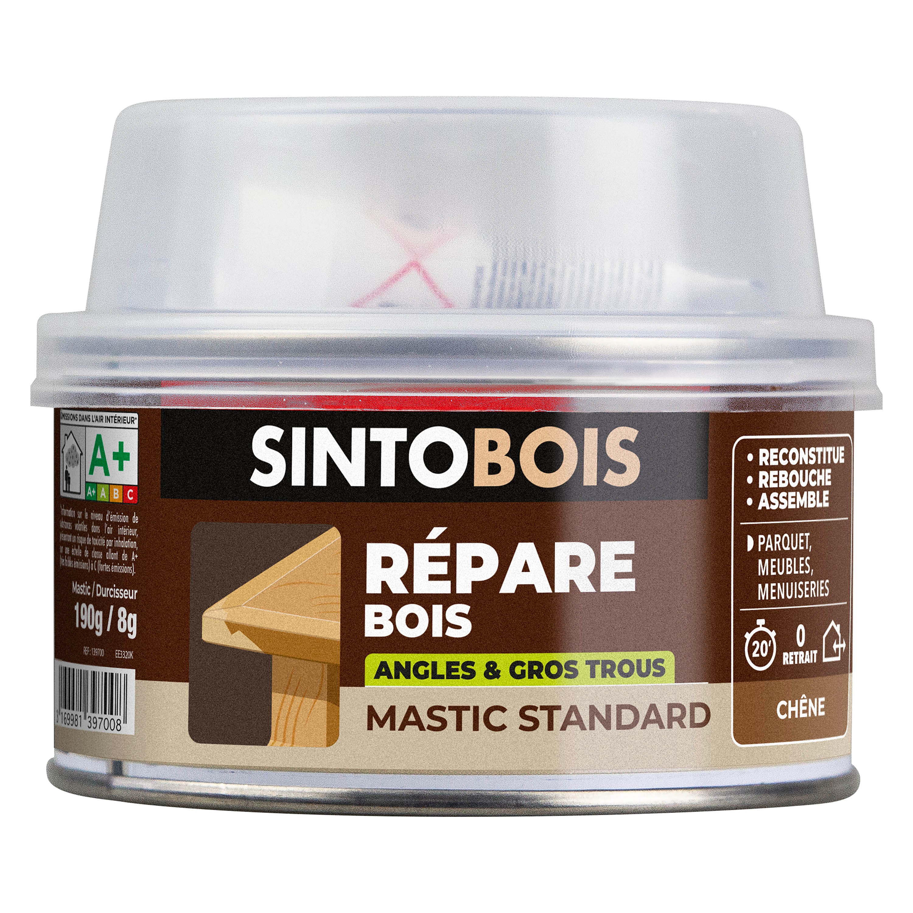 SINTO - Reconstitue angles et gros trous 500ml Chêne
