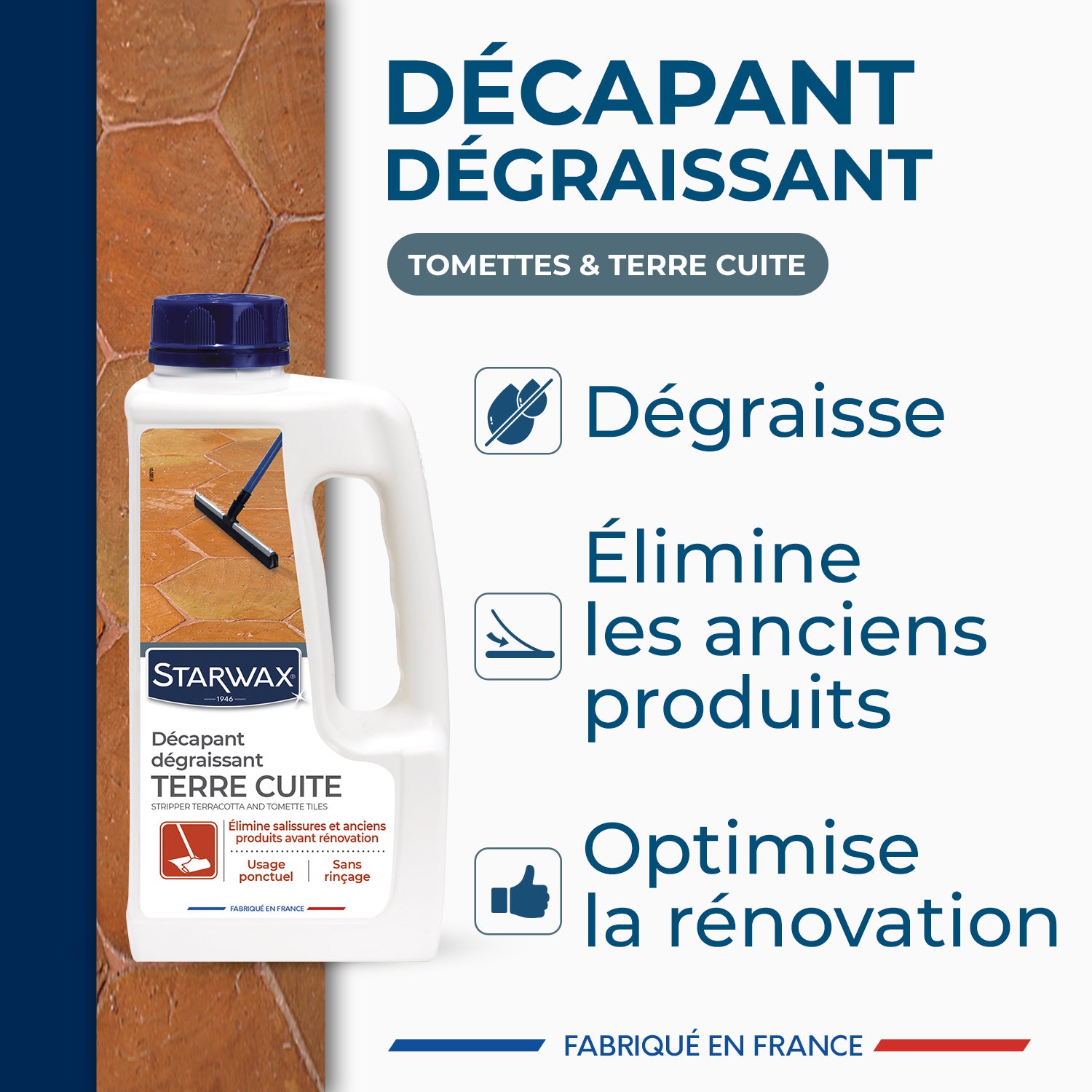 STARWAX - Décapant pour tomettes et terres cuites
 1L