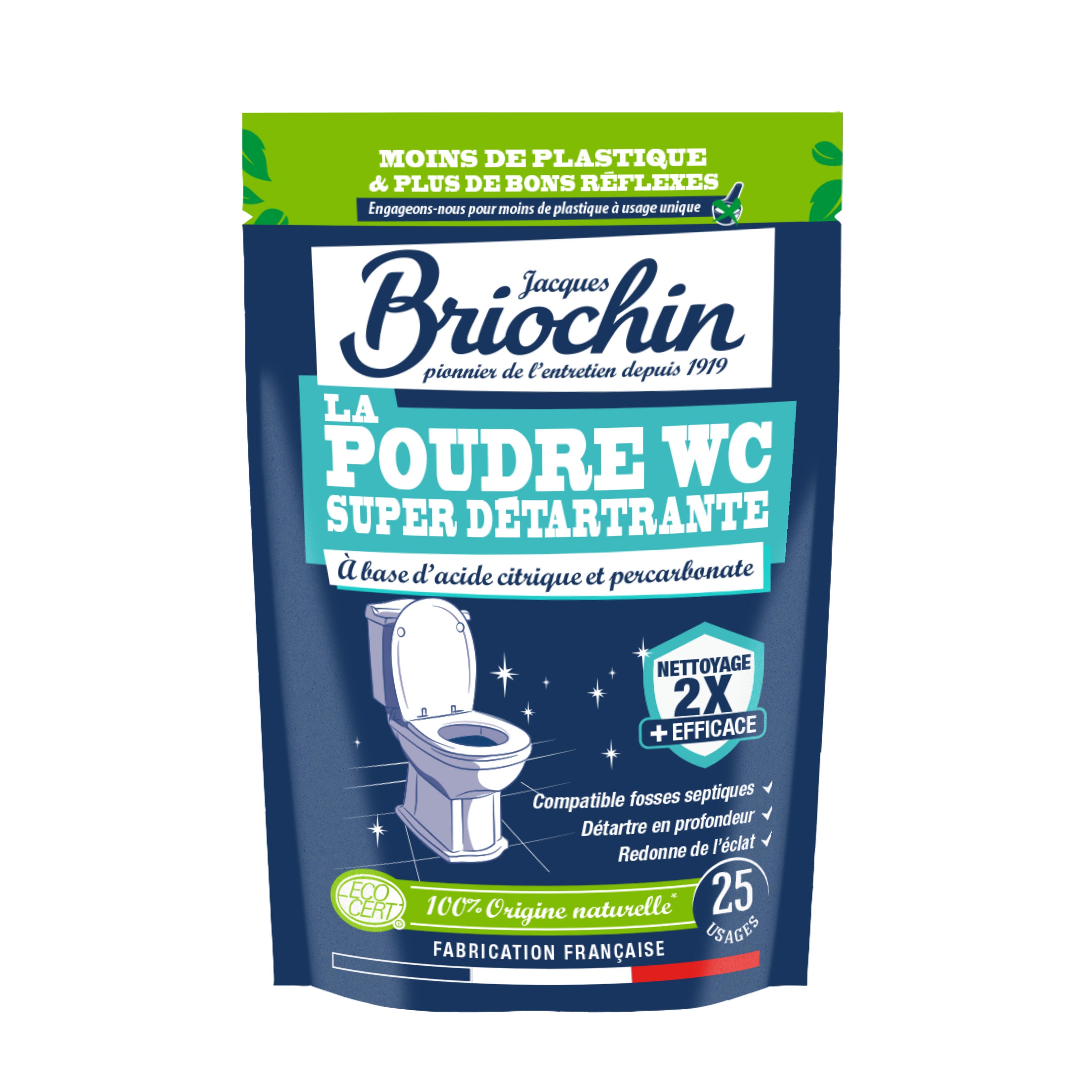 JACQUES BRIOCHIN - La poudre WC super détartrante 500g Sans parfum