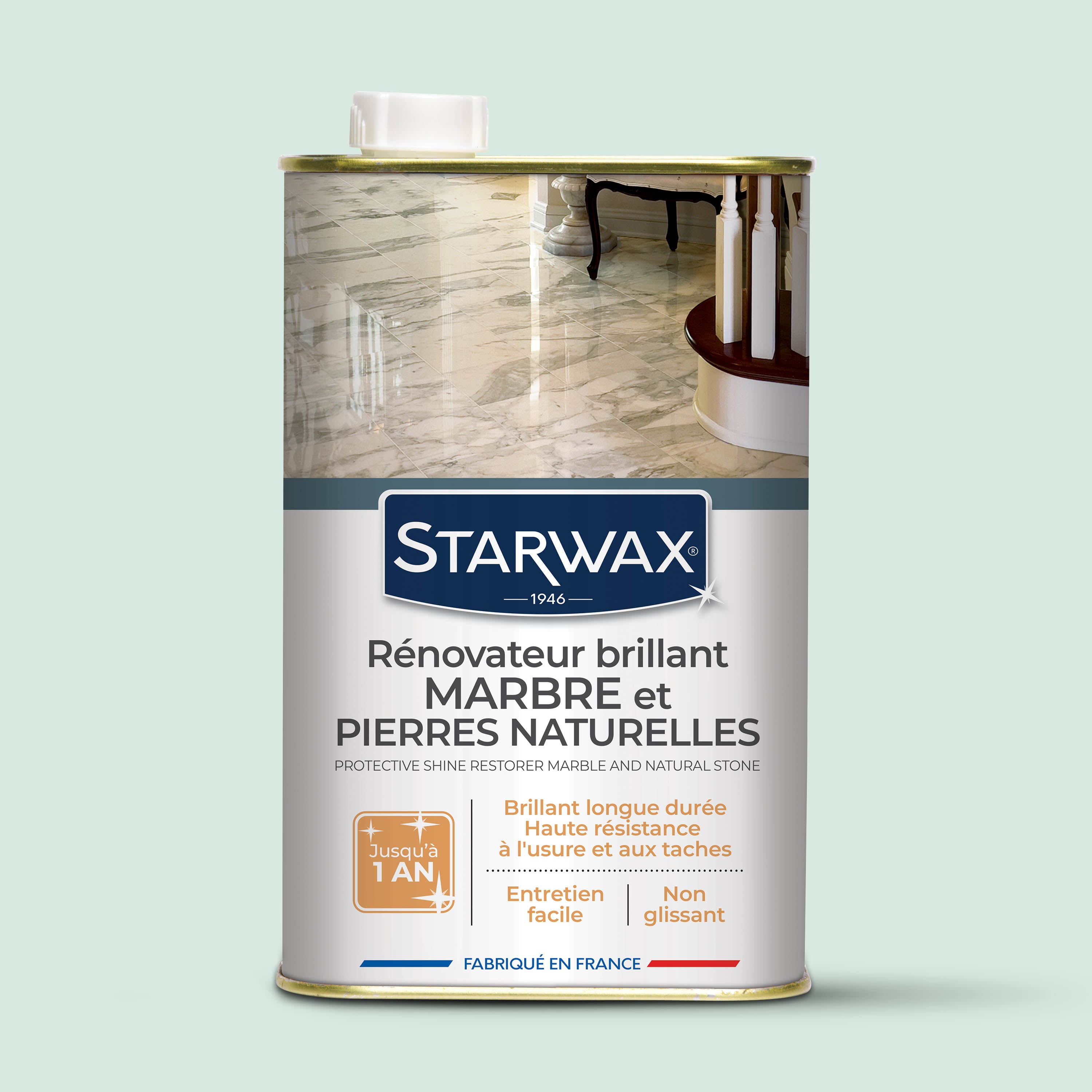 STARWAX - Rénovateur brillant protecteur pour marbres et pierres naturelles
 1L