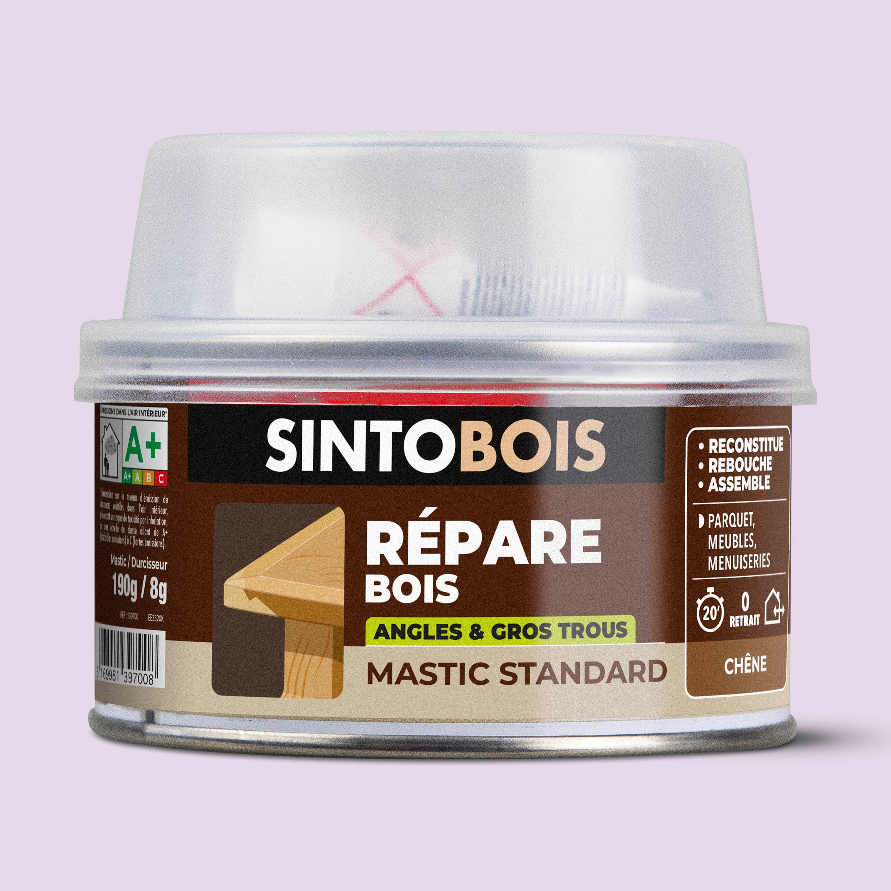 SINTO - Reconstitue angles et gros trous 500ml Chêne