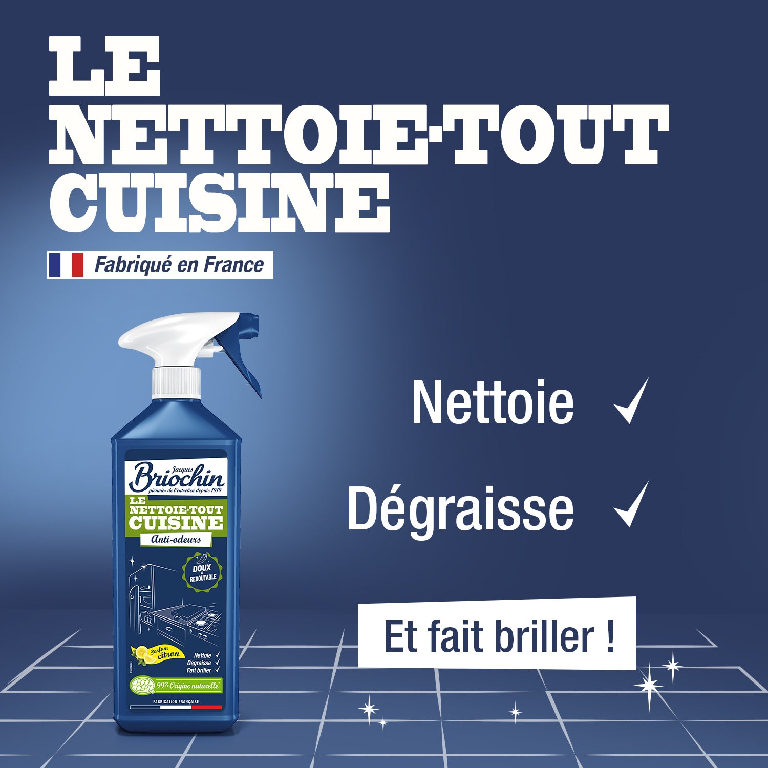 JACQUES BRIOCHIN - Le Nettoie-tout Cuisine 750ml Citron / Cyprès
